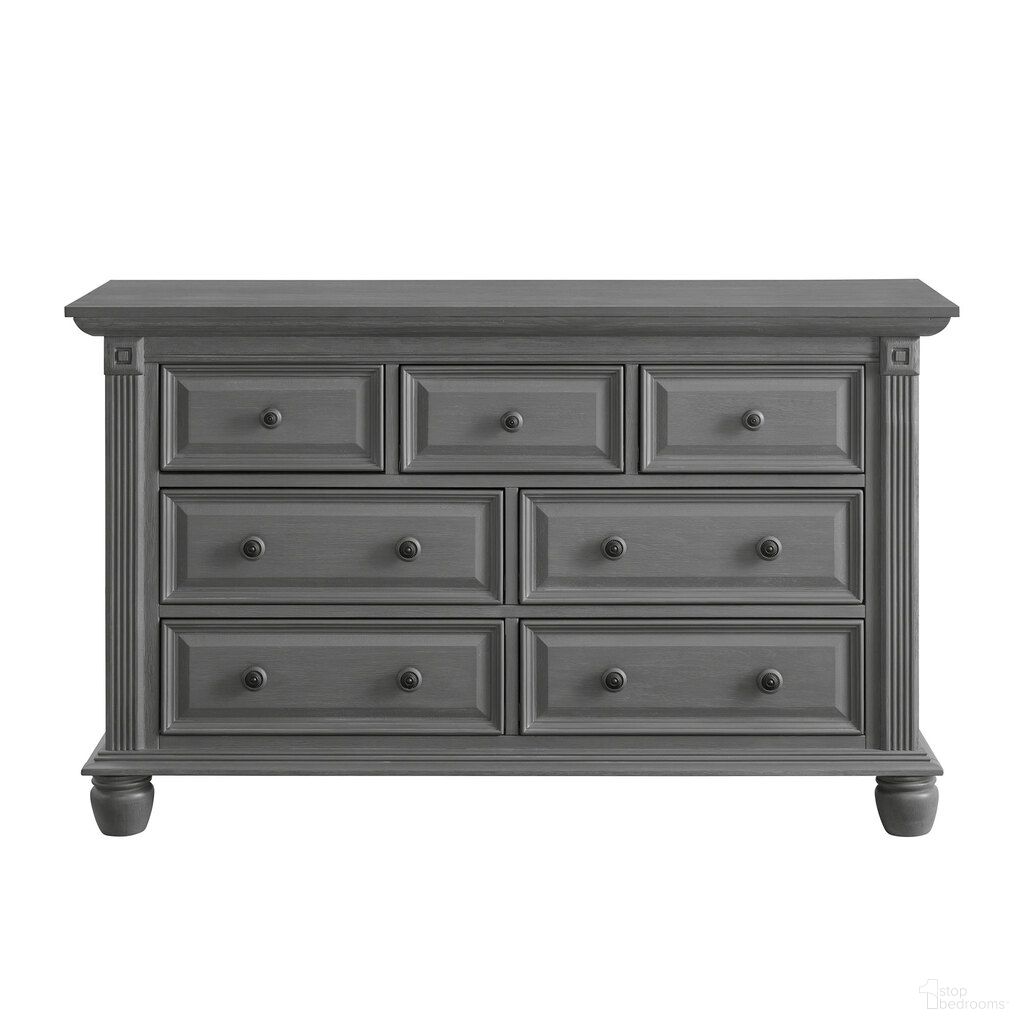 The appearance of London Lane 7 Drawer Dresser In Arctic Gray designed by Oxford Baby in the modern / contemporary interior design. This arctic gray piece of furniture was selected by 1StopBedrooms from London Lane Collection to add a touch of cosiness and style into your home. Sku: 11037210. Material: Wood.