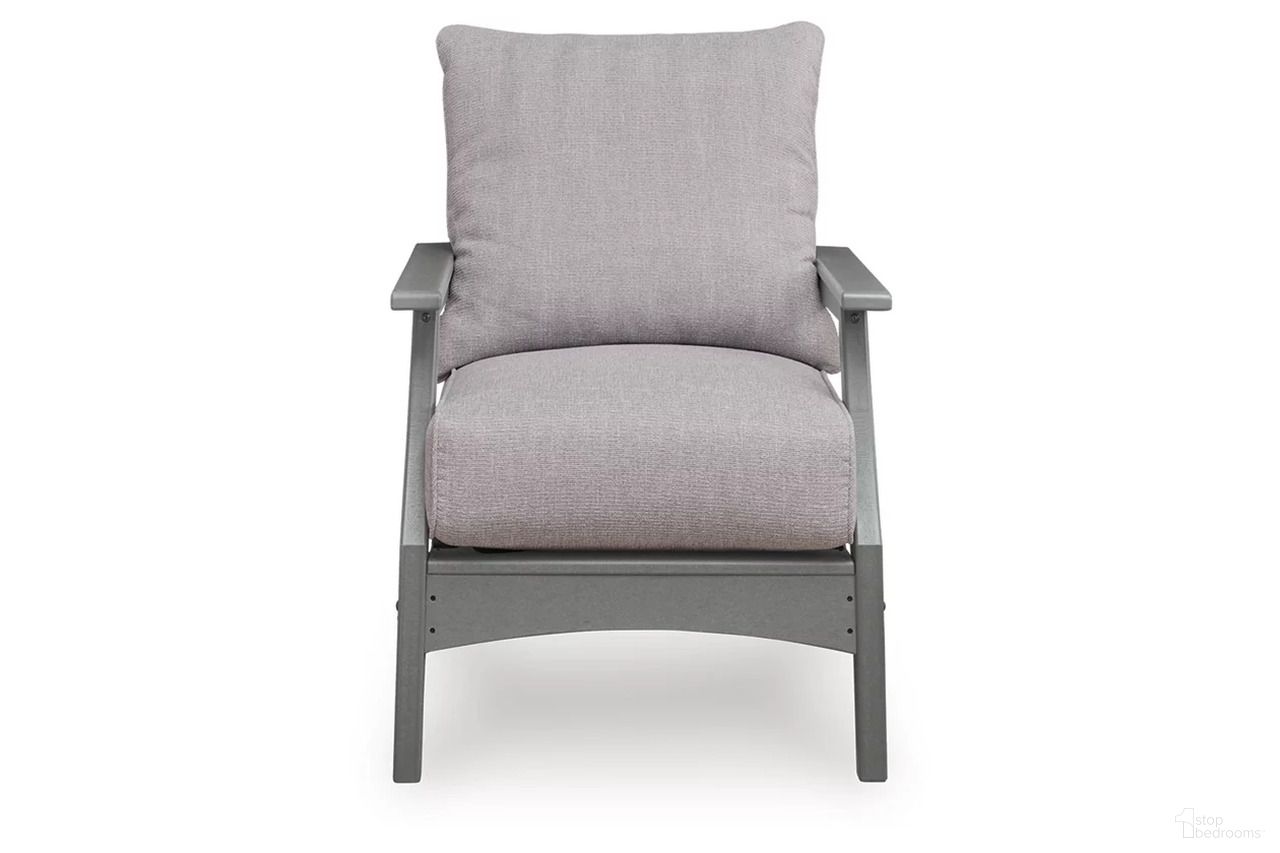 The appearance of Lone View Bay Outdoor Lounge Chair with Cushion In Gray designed by Signature Design by Ashley in the transitional interior design. This gray piece of furniture was selected by 1StopBedrooms from Lone View Bay Collection to add a touch of cosiness and style into your home. Sku: P803-820. Material: HDPE.