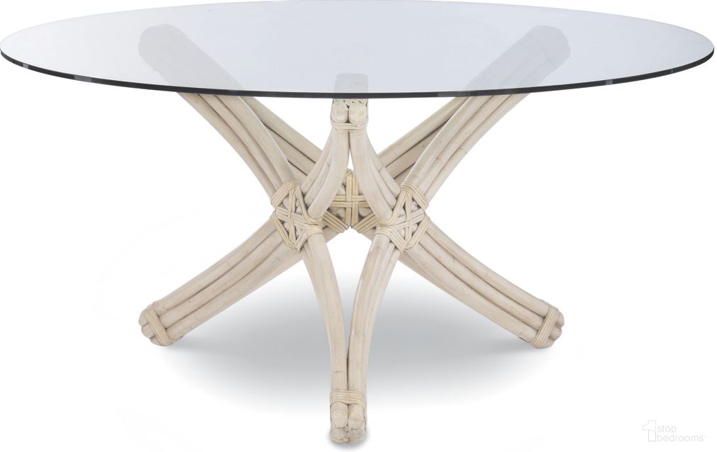 The appearance of Long Beach Dining Table In Peninsula designed by Century Furniture in the modern / contemporary interior design. This peninsula piece of furniture  was selected by 1StopBedrooms from Curate Collection to add a touch of cosiness and style into your home. Sku: CT1022B-PN;CTGLASS-60. Table Base Style: Legs. Table Top Shape: Round. Material: Rattan. Size: 60".