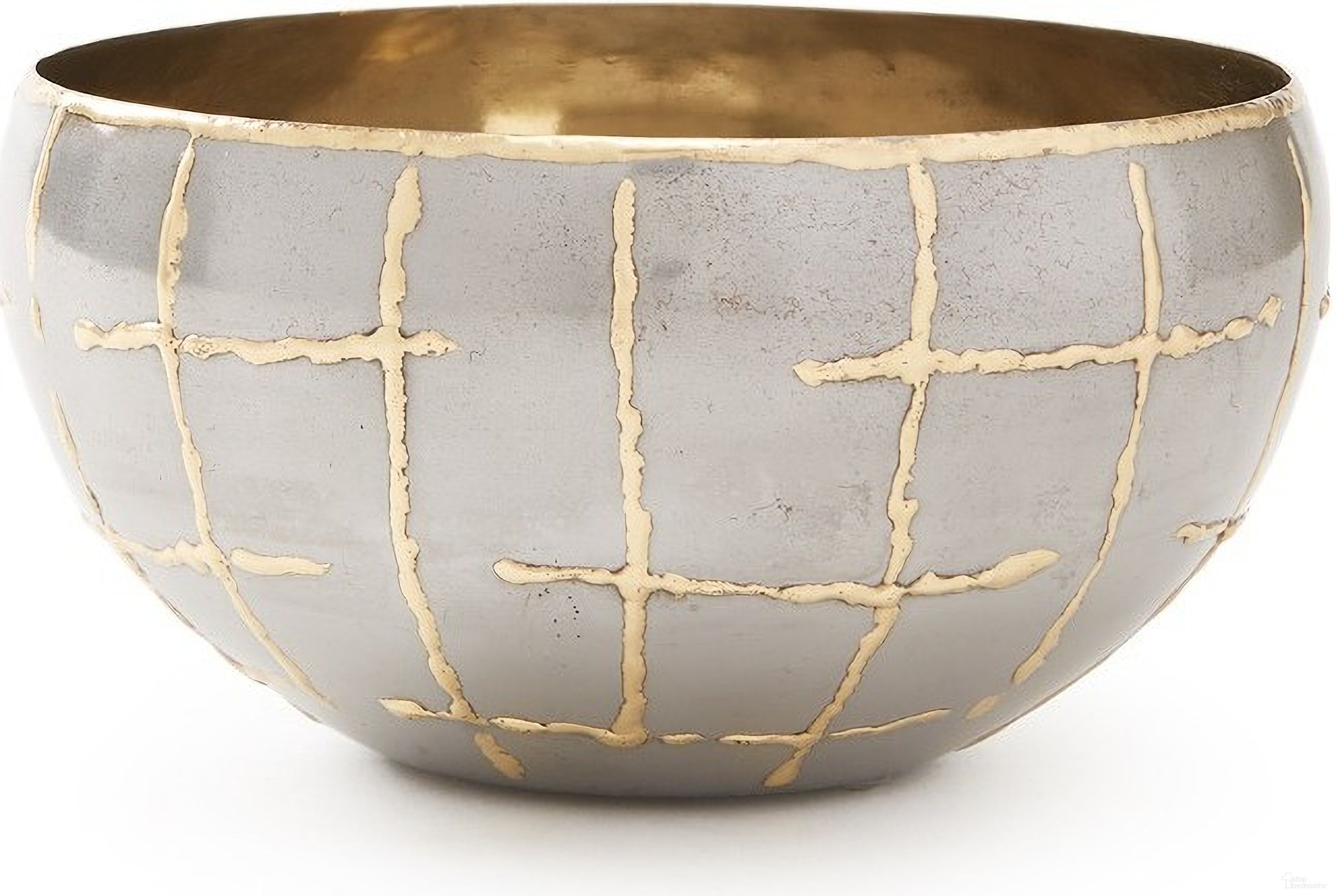 Loom Medium Bowl In Silver and Brass