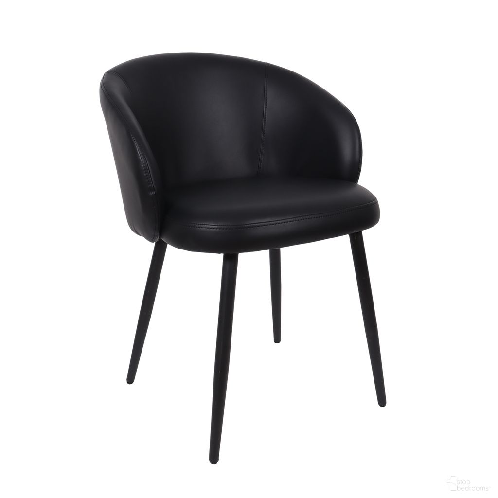 Looma Vegan Leather Metal Side Chair Set of 2 In Black
