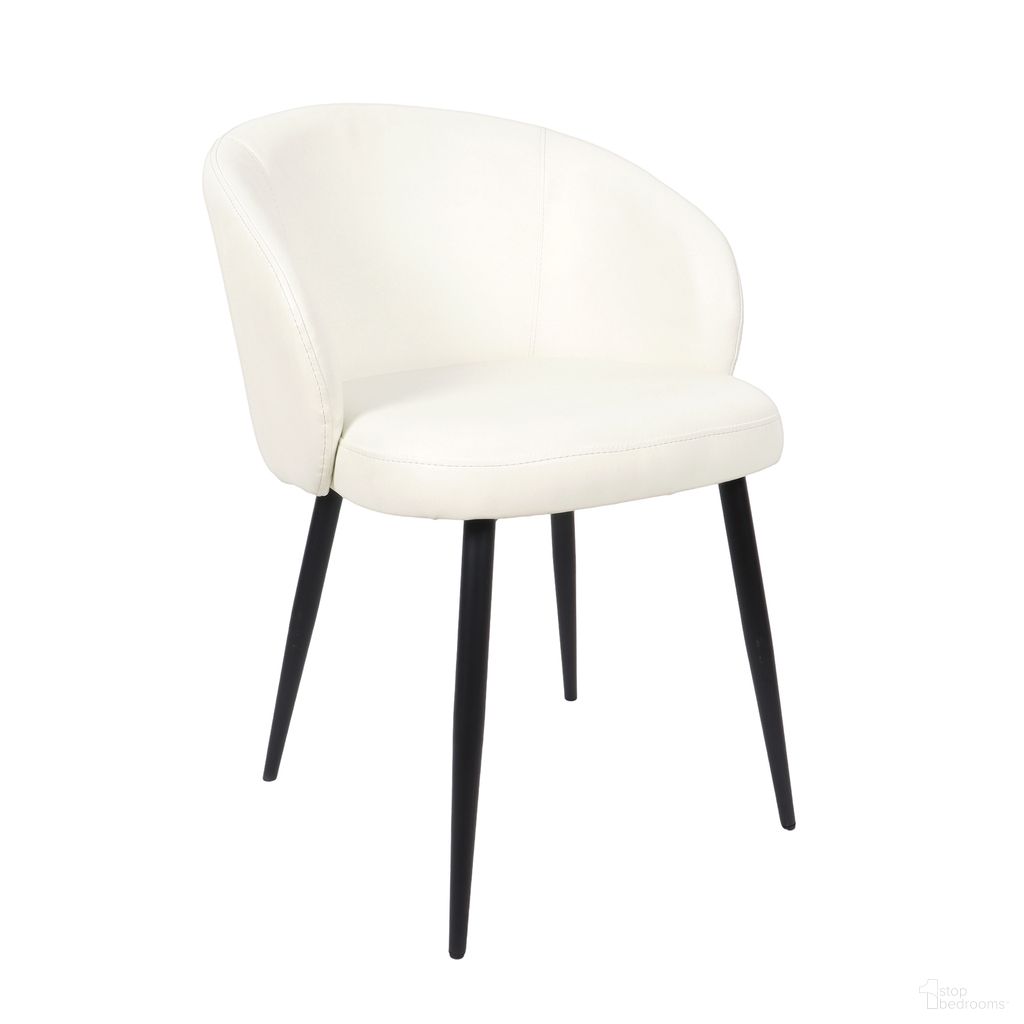Looma Vegan Leather Metal Side Chair Set of 2 In Ivory