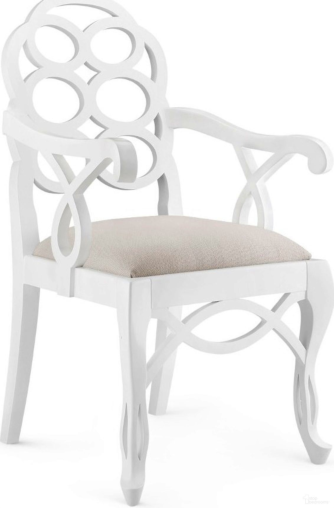 The appearance of Loop Armchair Set of 2 In Eggshell White designed by Villa & House in the transitional interior design. This eggshell white piece of furniture  was selected by 1StopBedrooms from Loop Collection to add a touch of cosiness and style into your home. Sku: LOO-555-09. Material: Mahogany. Chair Type: Arm Chair.