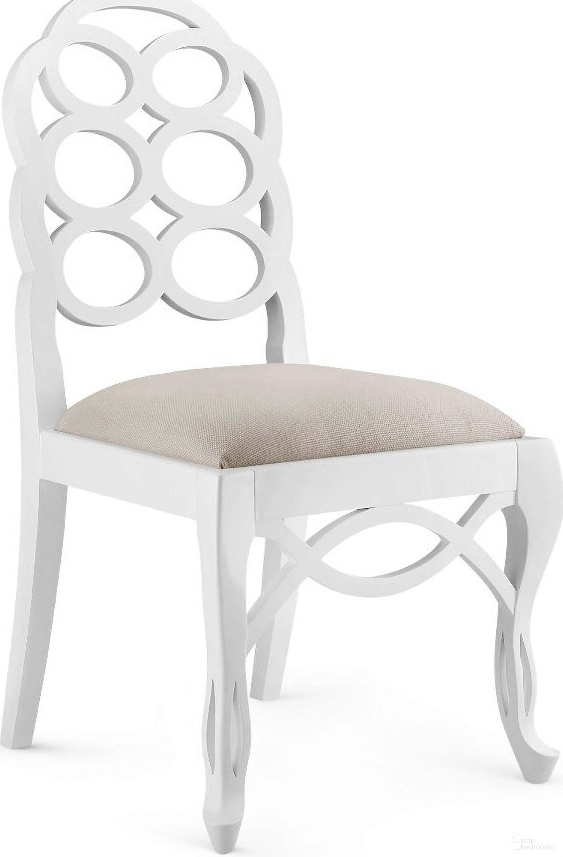 The appearance of Loop Side Chair Set of 2 In Eggshell White designed by Villa & House in the transitional interior design. This eggshell white piece of furniture was selected by 1StopBedrooms from Loop Collection to add a touch of cosiness and style into your home. Sku: LOO-550-09. Material: Mahogany. Chair Type: Side Chair.