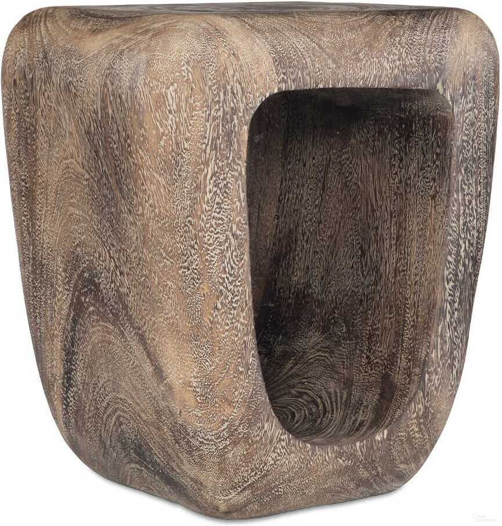 Loophole Bleached Wash Accent Stool In Woodtone