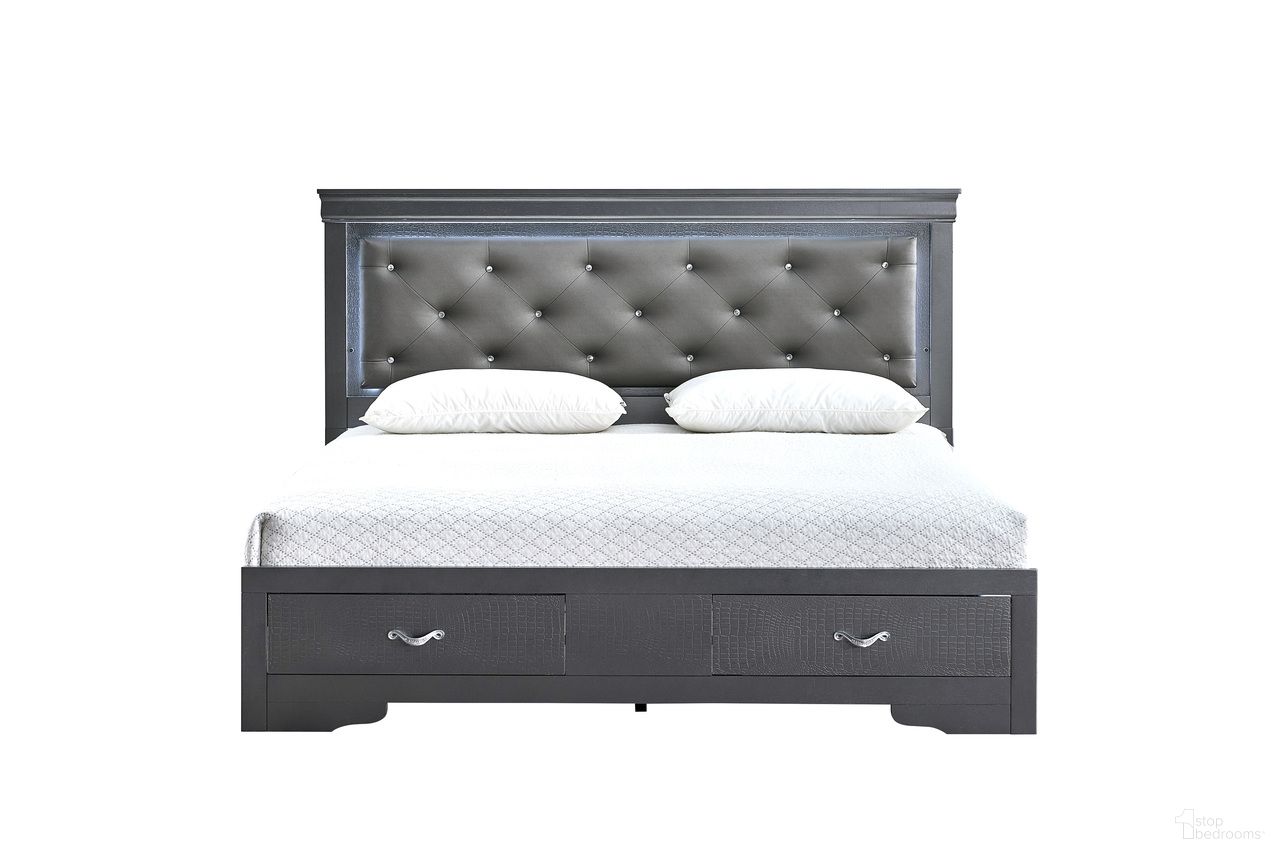 The appearance of Lorana Full Bed In Gunmetal Gray designed by Glory in the modern / contemporary interior design. This gunmetal gray piece of furniture was selected by 1StopBedrooms from Lorana Collection to add a touch of cosiness and style into your home. Sku: G6502F-FSB Box 1;G6502F-FSB Box 2;G6502F-FSB Box 3;G6502F-FSB Box 4. Bed Type: Platform Bed. Material: Wood. Bed Size: Full.
