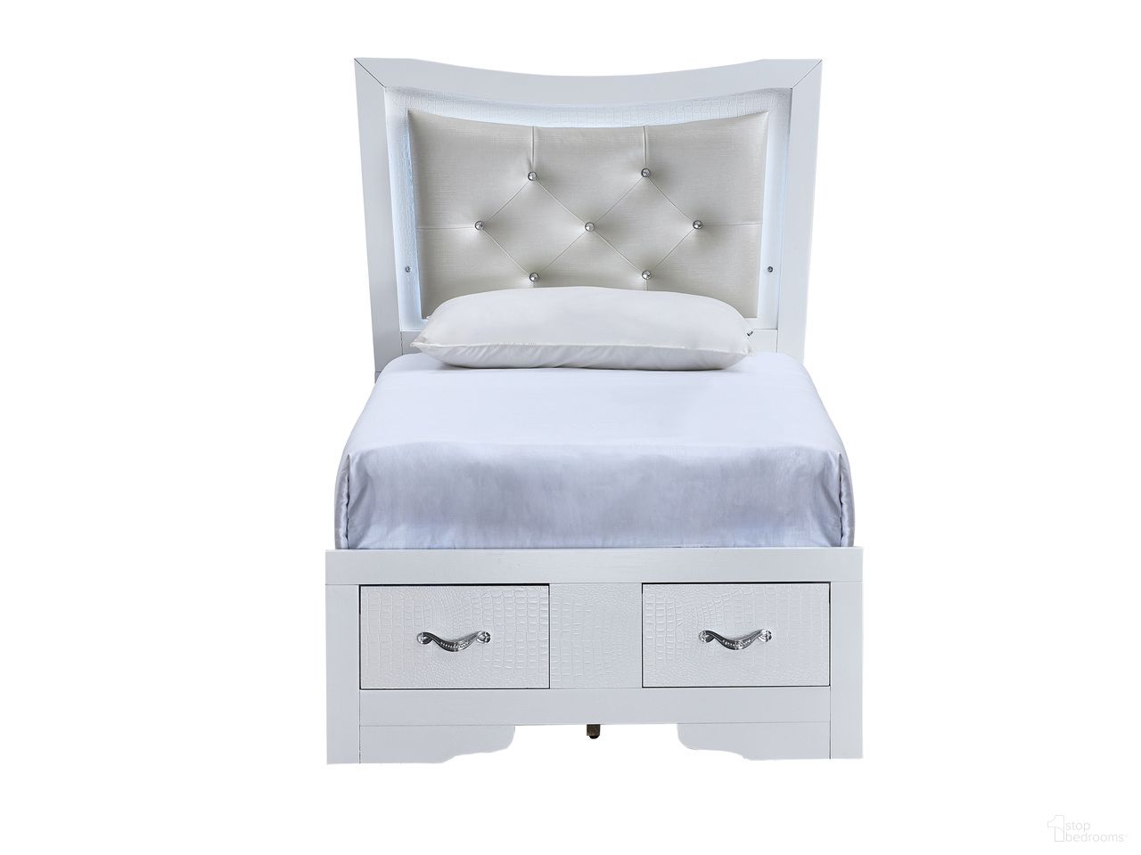 Lorana Full Bed In Sparkling White