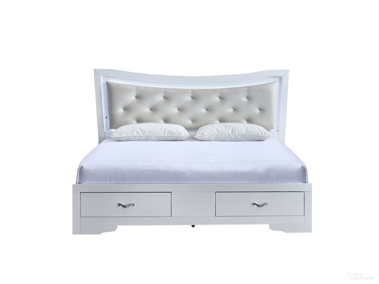 Lorana King Bed In Sparkling White