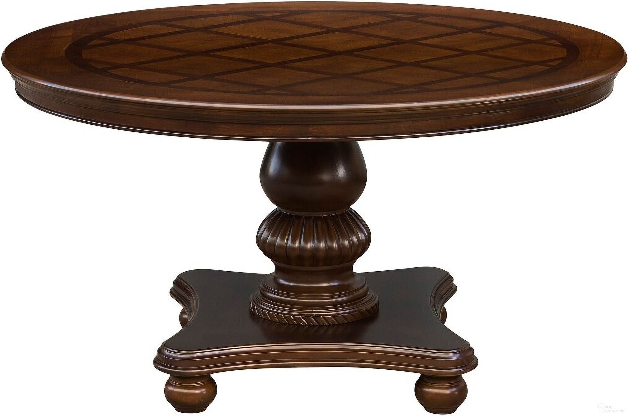The appearance of Lordsburg Brown Cherry Round Dining Table designed by Homelegance in the traditional interior design. This brown piece of furniture was selected by 1StopBedrooms from Lordsburg Collection to add a touch of cosiness and style into your home. Sku: 5473-54;5473-54B. Table Base Style: Pedestal. Table Top Shape: Round. Size: 54". Material: Veneer.