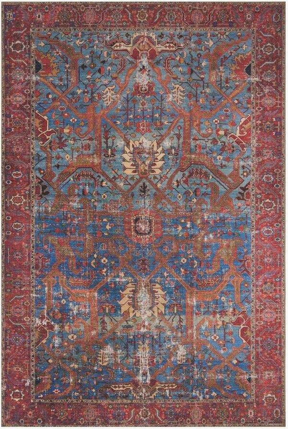 The appearance of Loren Blue/Red 1'6" x 1'6" Rug designed by Loloi Rugs in the traditional interior design. This blue and red piece of furniture was selected by 1StopBedrooms from Loren Collection to add a touch of cosiness and style into your home. Sku: LORELQ-10BBRE160S. Material: Polyester.