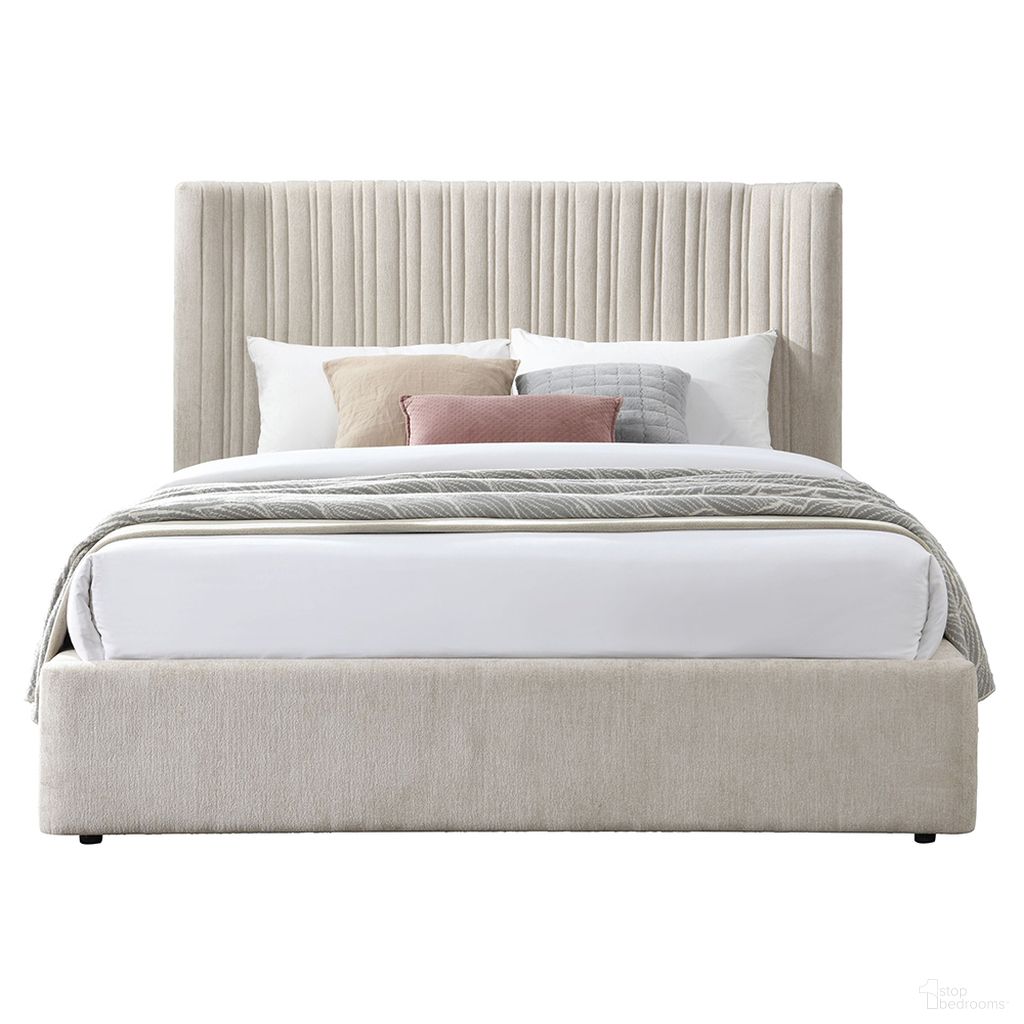 Loren Queen Bed In Beige Linen