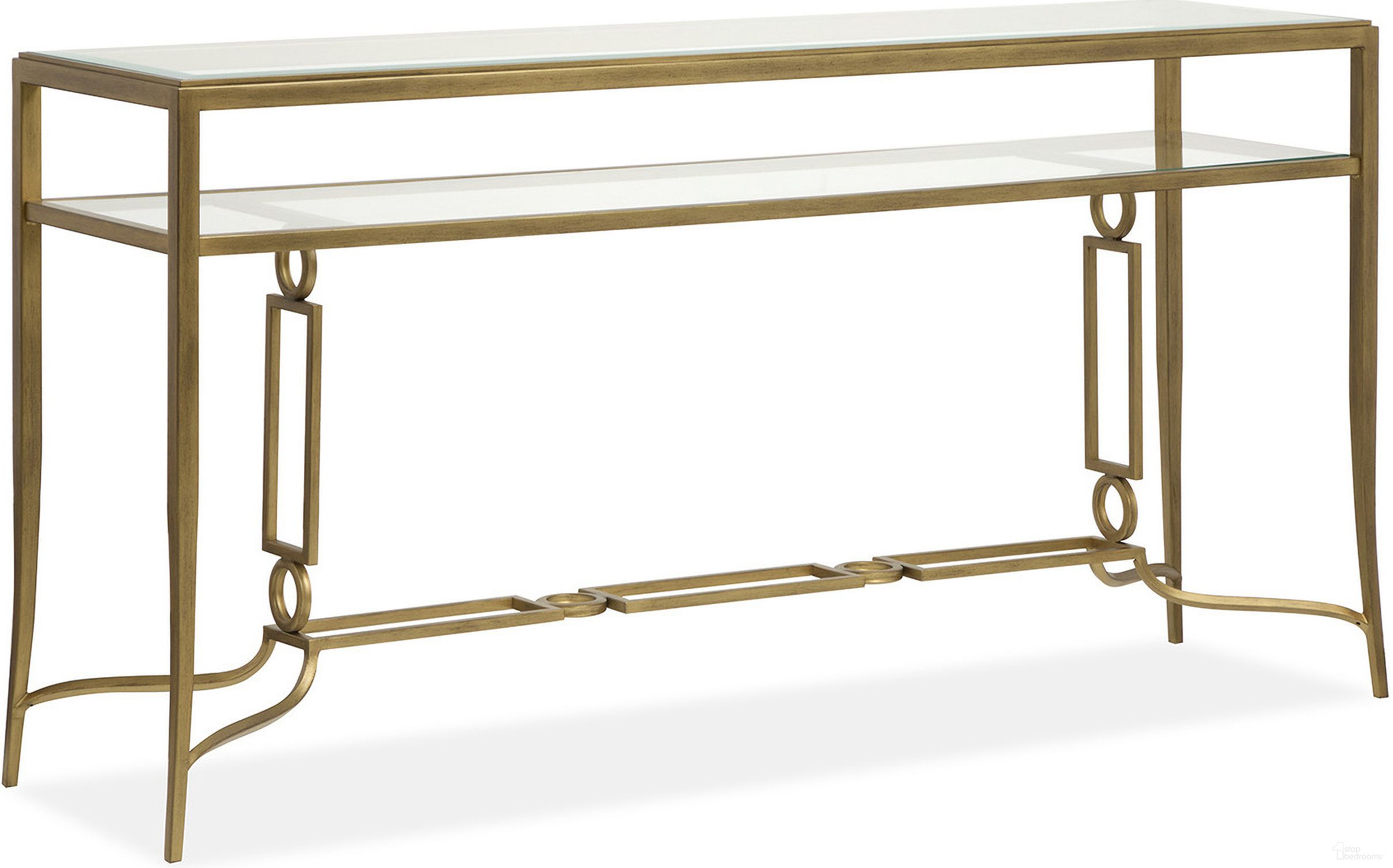 Lorena Rectangular Sofa Table In Burnished Brass