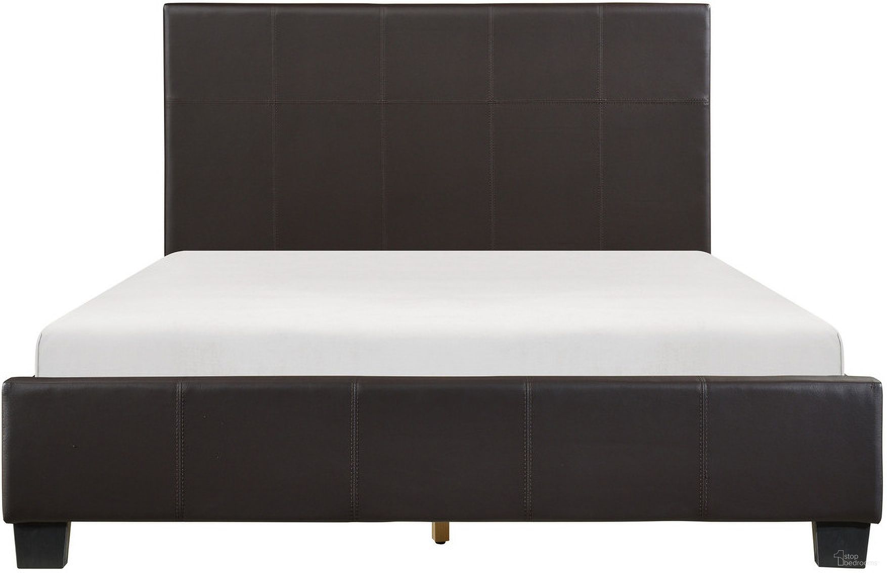 The appearance of Lorenzi Dark Brown Queen Upholstered Platform Bed designed by Homelegance in the modern / contemporary interior design. This brown piece of furniture  was selected by 1StopBedrooms from Lorenzi Collection to add a touch of cosiness and style into your home. Sku: 2220DBR-1;2220DBR-3. Bed Type: Platform Bed. Material: Fabric. Bed Size: Queen.