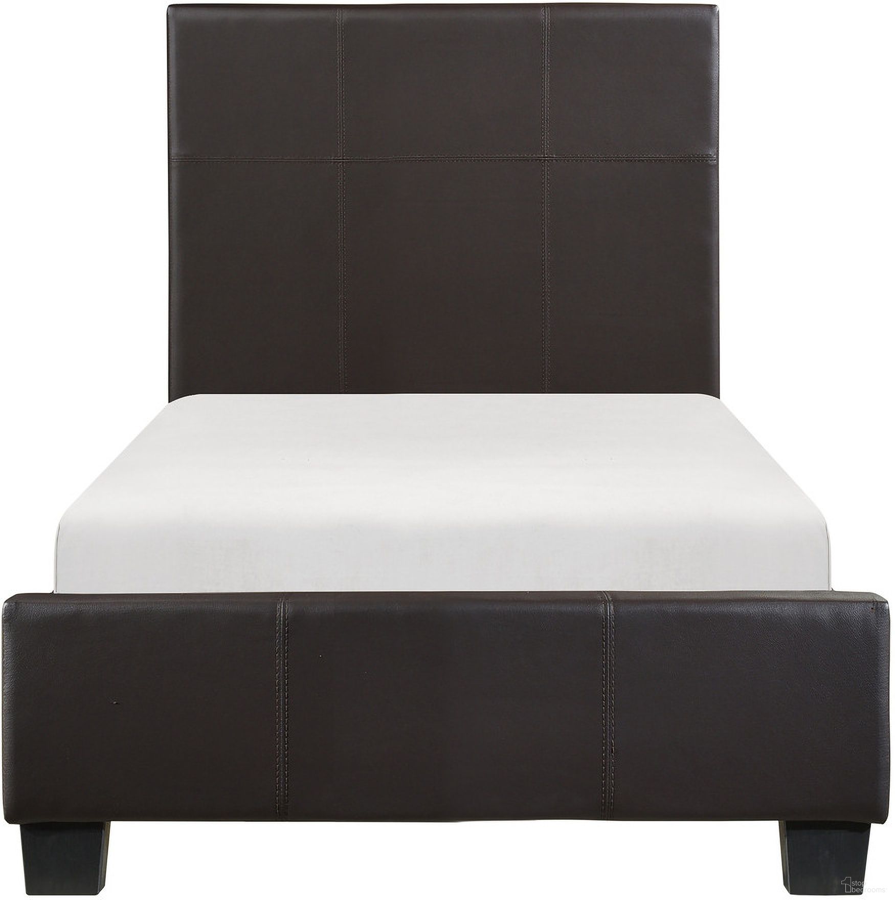 The appearance of Lorenzi Dark Brown Twin Upholstered Platform Bed designed by Homelegance in the modern / contemporary interior design. This brown piece of furniture was selected by 1StopBedrooms from Lorenzi Collection to add a touch of cosiness and style into your home. Sku: 2220TDBR-1;2220TDBR-3. Bed Type: Platform Bed. Material: Fabric. Bed Size: Twin.