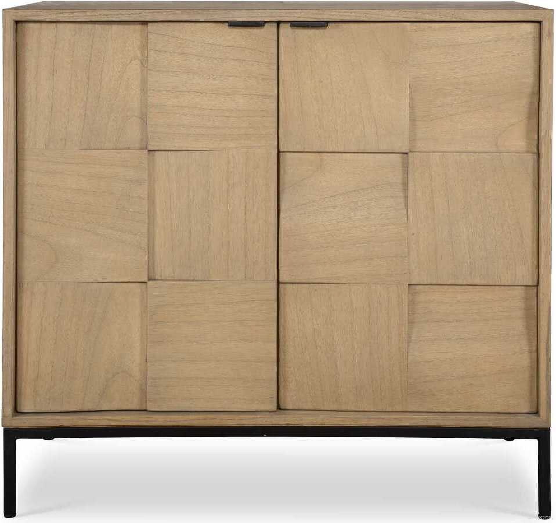The appearance of Lorenzo Geometric 2 Door Cabinet In Black designed by Uttermost in the modern / contemporary interior design. This black piece of furniture  was selected by 1StopBedrooms from Lorenzo Collection to add a touch of cosiness and style into your home. Sku: 25568. Material: MDF.