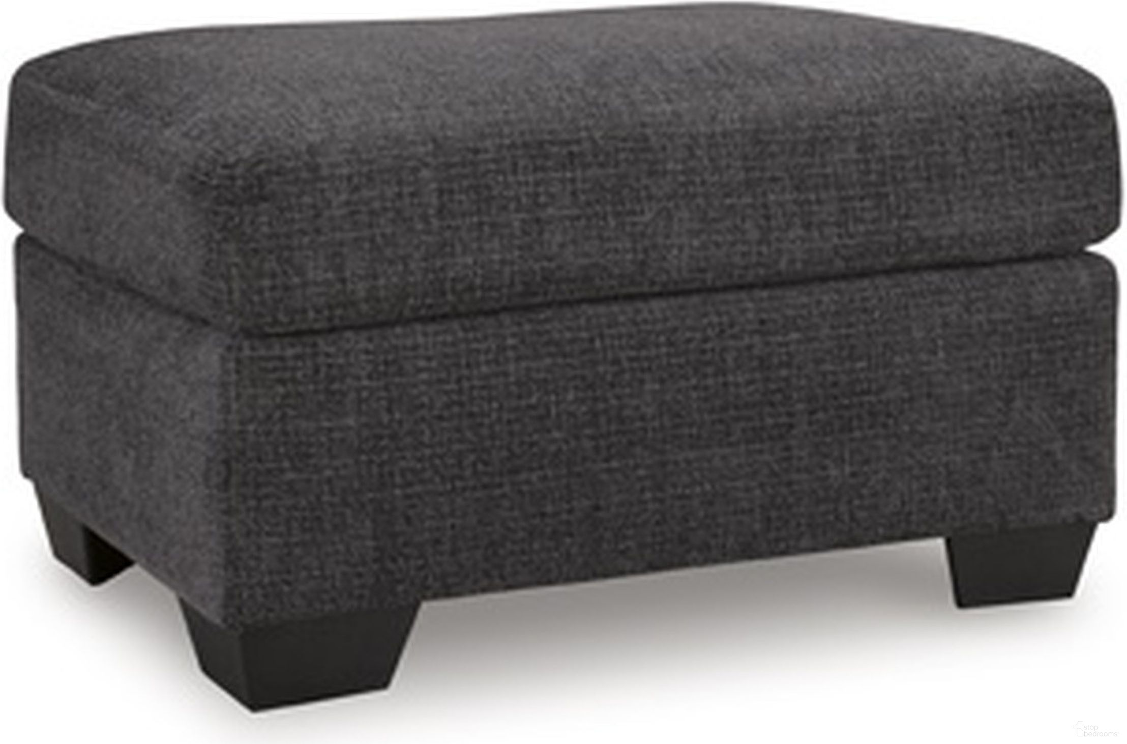 The appearance of Loreo Ottoman In Ebony designed by Signature Design by Ashley in the modern / contemporary interior design. This ebony piece of furniture  was selected by 1StopBedrooms from Loreo Collection to add a touch of cosiness and style into your home. Sku: 6310114. Material: Polyester.