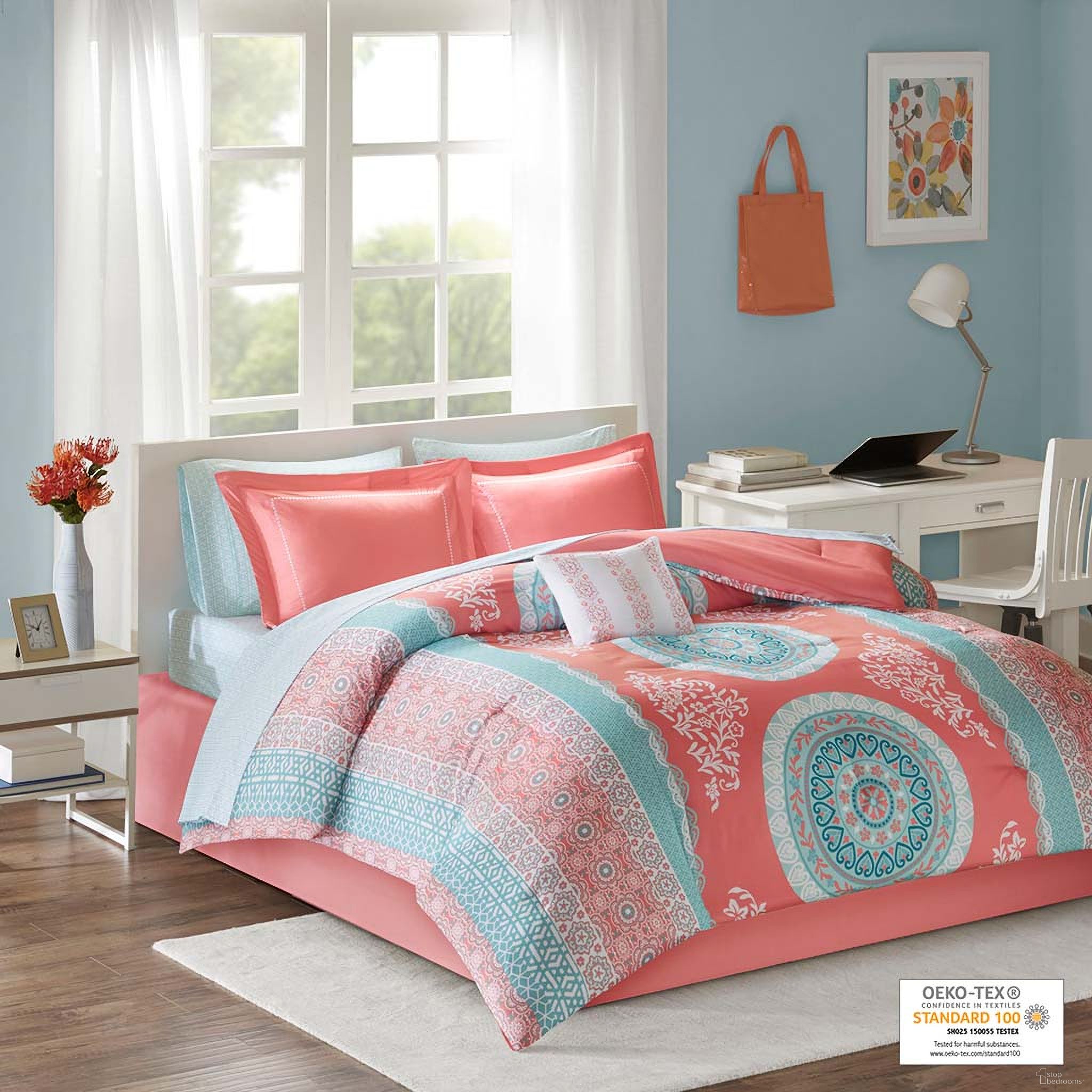 The appearance of Loretta Polyester Microfiber Printed 7 Piece Comforter With Twin Sheet Set In Coral designed by Olliix in the modern / contemporary interior design. This coral piece of furniture was selected by 1StopBedrooms from Loretta Collection to add a touch of cosiness and style into your home. Sku: ID10-1216. Material: Polyester. Bed Size: Twin.