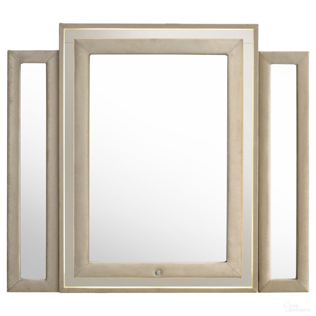 The appearance of Lorient LED Dresser Mirror In Ivory and Camel designed by Coaster in the traditional interior design. This ivory and camel piece of furniture was selected by 1StopBedrooms from Lorient Collection to add a touch of cosiness and style into your home. Sku: 222664. Material: Fabric.