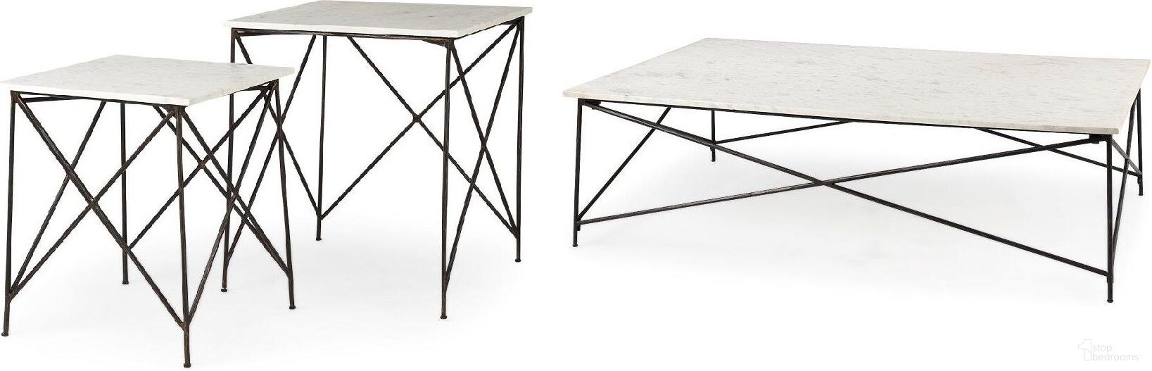 The appearance of Lorlei Occasional Table Set In White and Gold designed by Mercana in the transitional interior design. This white and gold piece of furniture was selected by 1StopBedrooms from Lorlei Collection to add a touch of cosiness and style into your home. Sku: 69246-AB;69247-AB. Material: Iron.