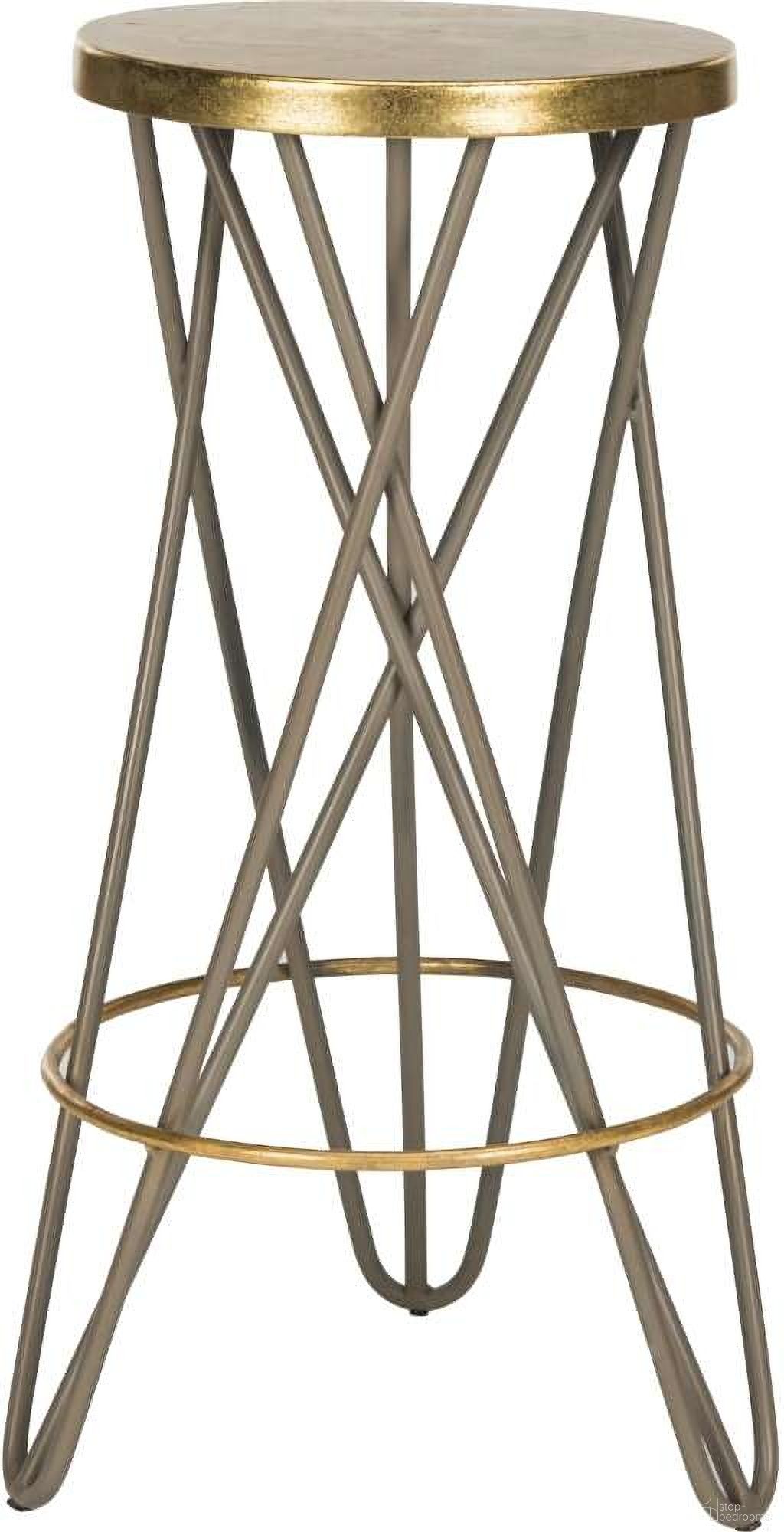The appearance of Lorna Beige and Gold Leaf Bar Stool designed by Safavieh in the modern / contemporary interior design. This gold and beige piece of furniture  was selected by 1StopBedrooms from Lorna Collection to add a touch of cosiness and style into your home. Sku: FOX3254C. Material: Iron.