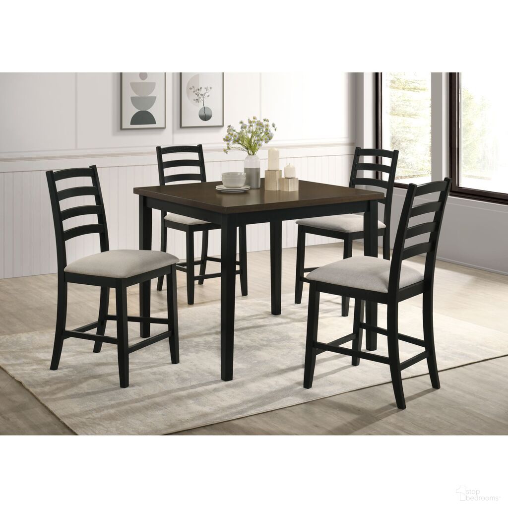 The appearance of Lorraine 5 Piece Counter with Table and 4 Counter Chairs In Beige and Oak designed by Picket House in the country / farmhouse interior design. This beige/oak piece of furniture was selected by 1StopBedrooms from Lorraine Collection to add a touch of cosiness and style into your home. Sku: D-14460-8-5CS. Table Base Style: Legs. Table Top Shape: Square. Material: Ash.