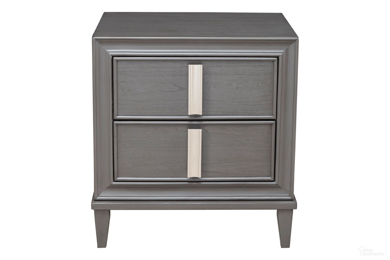 The appearance of Lorraine 2 Drawer Nightstand In Dark Grey designed by Alpine in the modern / contemporary interior design. This dark grey piece of furniture was selected by 1StopBedrooms from Lorraine Collection to add a touch of cosiness and style into your home. Sku: 8171-02. Material: Pine.
