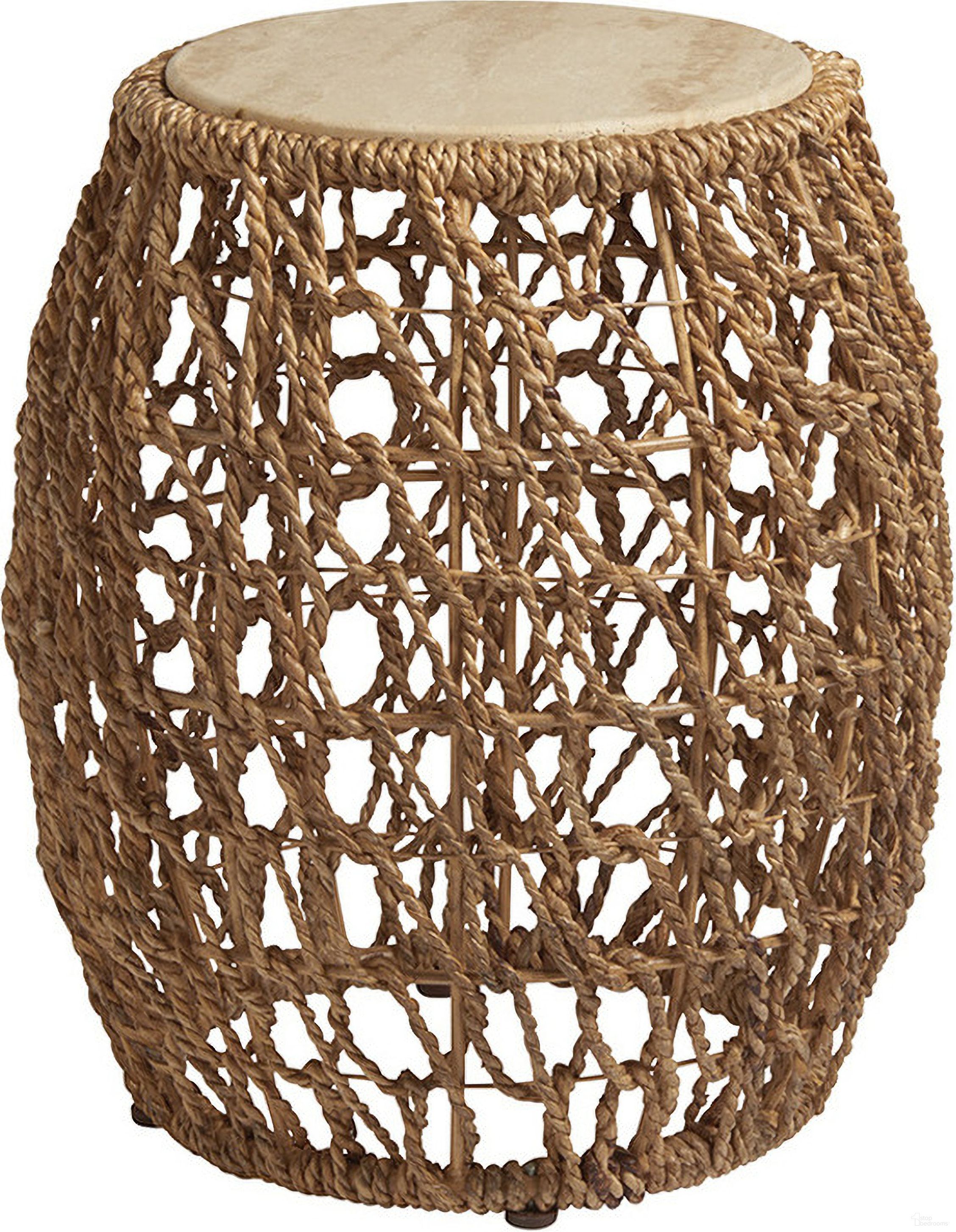 The appearance of Los Altos Madrid Woven Accent Table In Newcastle designed by Tommy Bahama in the transitional interior design. This newcastle piece of furniture  was selected by 1StopBedrooms from Los Altos Collection to add a touch of cosiness and style into your home. Sku: 566-954. Material: Metal.