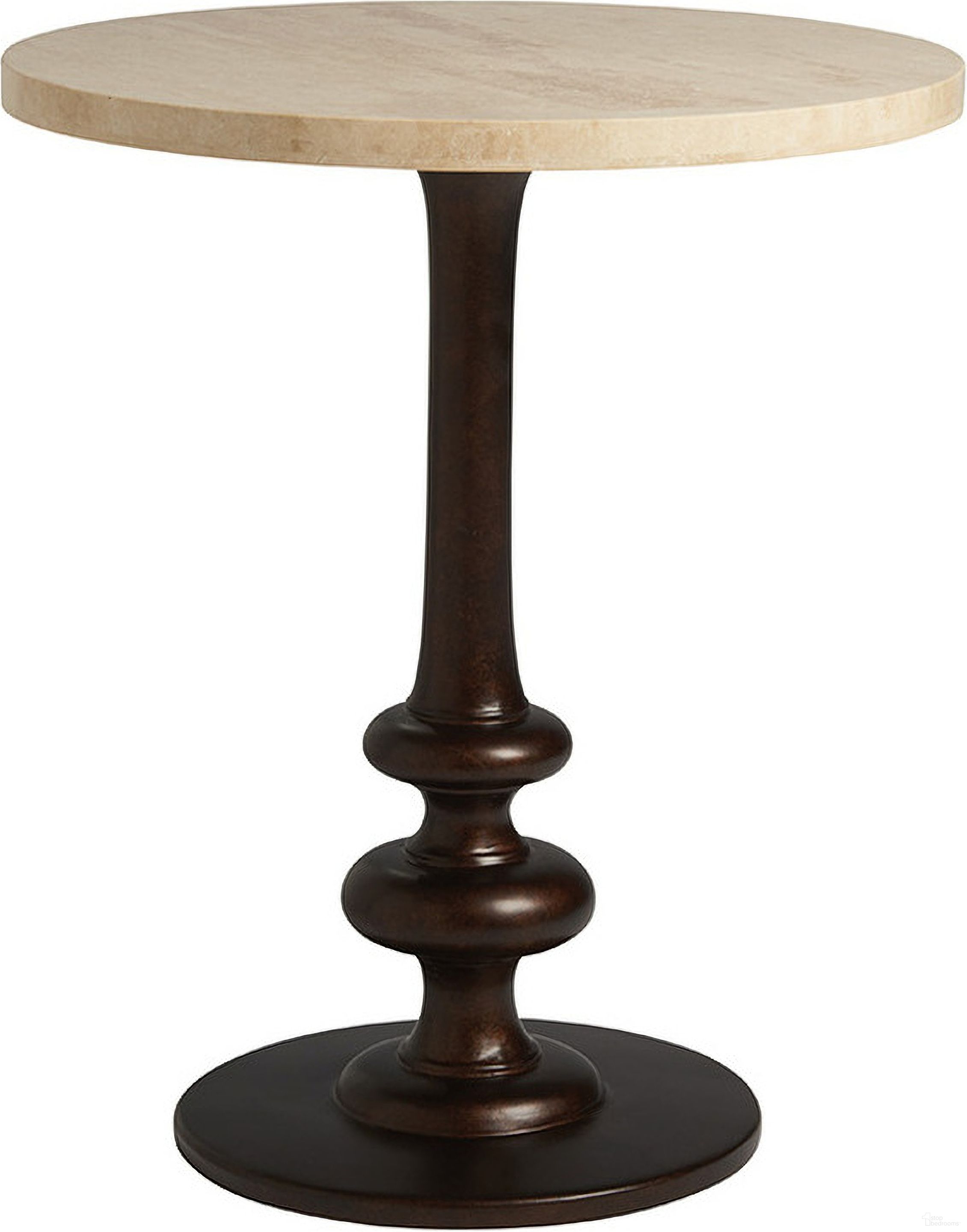 The appearance of Los Altos Marshall Stone Top Round End Table In Newcastle designed by Tommy Bahama in the transitional interior design. This newcastle piece of furniture was selected by 1StopBedrooms from Los Altos Collection to add a touch of cosiness and style into your home. Sku: 566-953. Material: Metal.