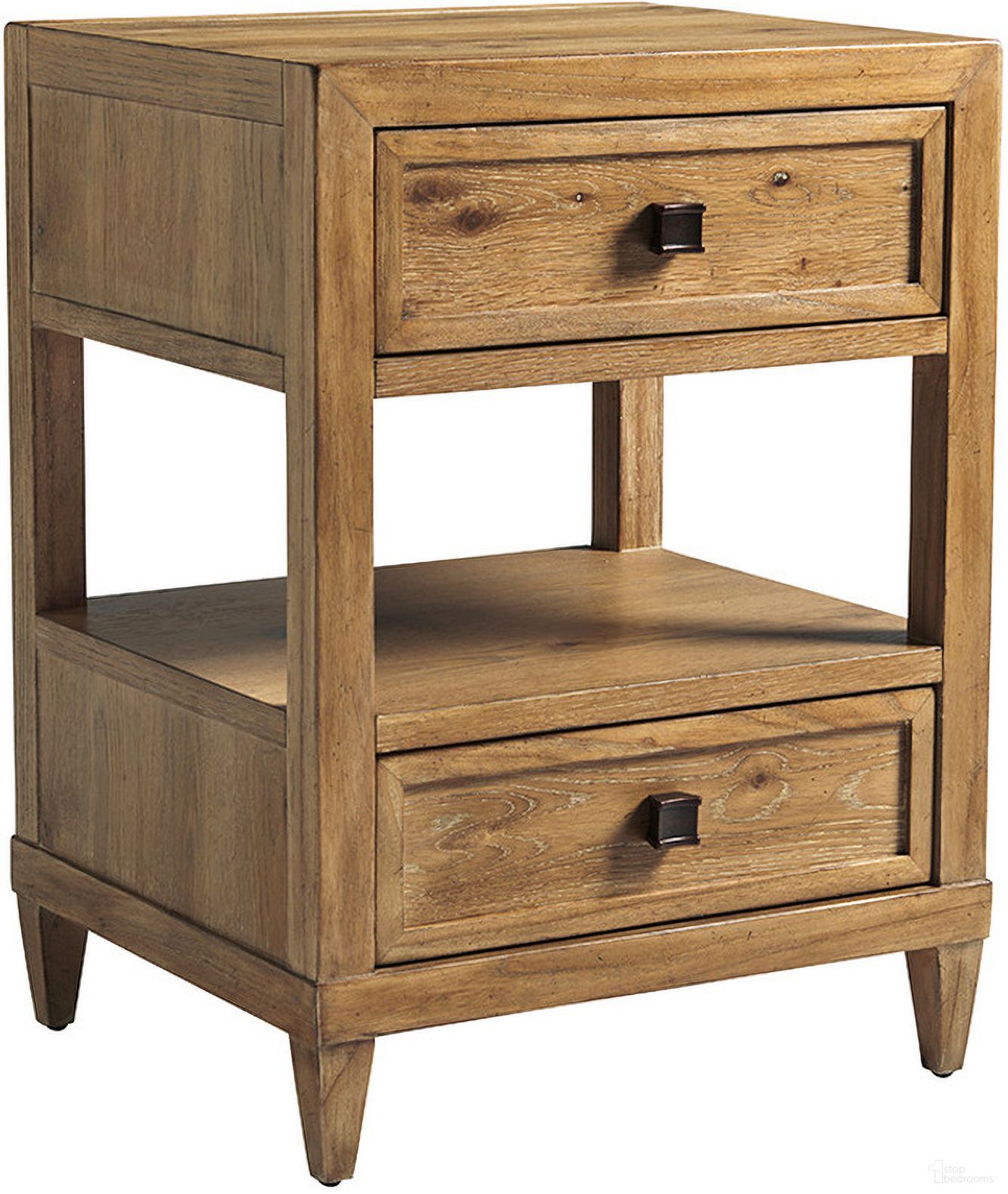 The appearance of Los Altos Reston Night Table In Newcastle designed by Tommy Bahama in the modern / contemporary interior design. This newcastle piece of furniture  was selected by 1StopBedrooms from Los Altos Collection to add a touch of cosiness and style into your home. Sku: 566-622. Material: Metal.