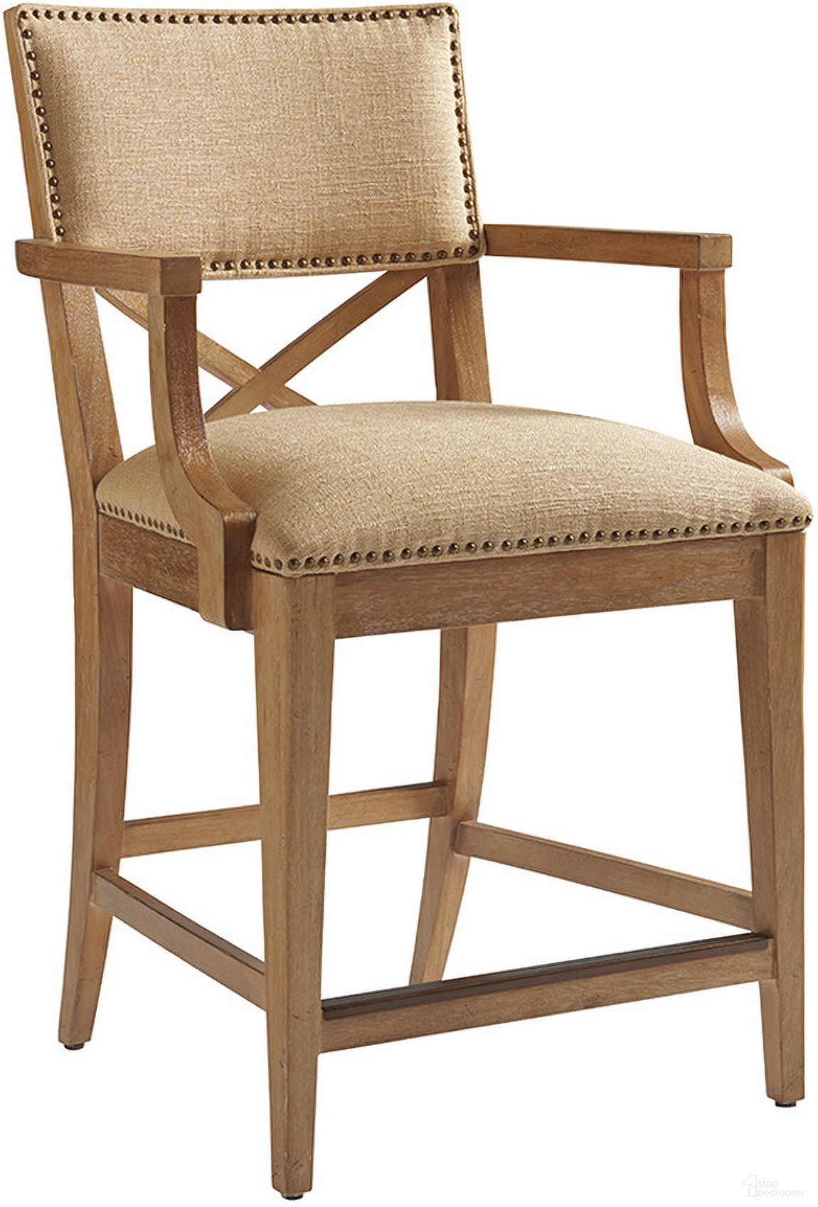The appearance of Los Altos Sutherland Upholstered Counter Stool Set of 2 In Newcastle designed by Tommy Bahama in the traditional interior design. This newcastle piece of furniture was selected by 1StopBedrooms from Los Altos Collection to add a touch of cosiness and style into your home. Sku: 566-895-01. Material: Metal.