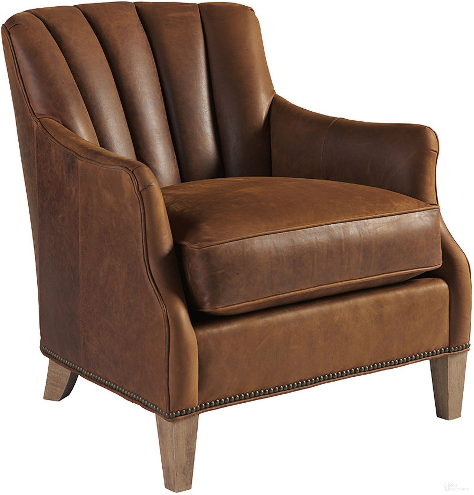 The appearance of Los Altos Princeton Leather Chair In Newcastle designed by Tommy Bahama in the transitional interior design. This newcastle piece of furniture was selected by 1StopBedrooms from Los Altos Collection to add a touch of cosiness and style into your home. Sku: LL7244-11-40. Material: Leather.