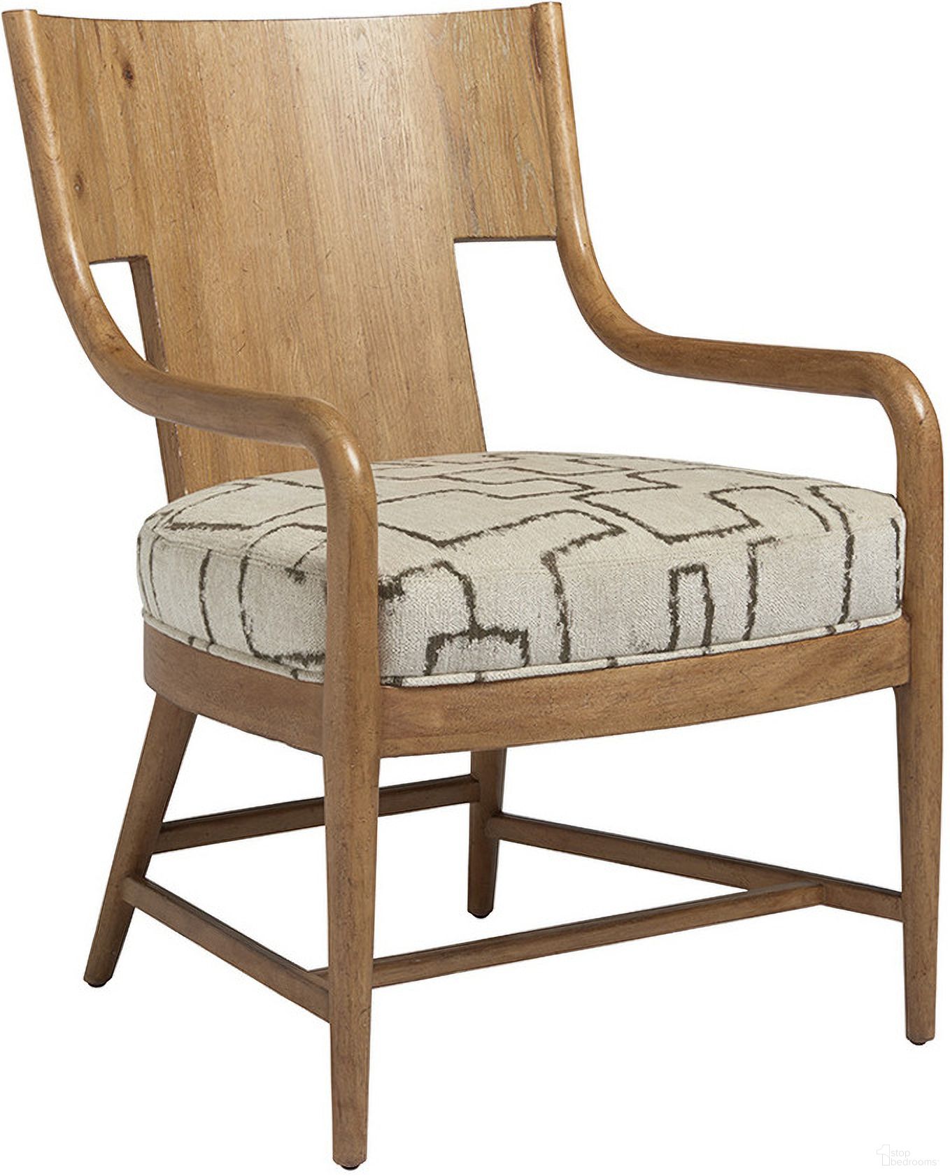 The appearance of Los Altos Radford Chair designed by Tommy Bahama in the transitional interior design. This grey piece of furniture was selected by 1StopBedrooms from Los Altos Collection to add a touch of cosiness and style into your home. Sku: 1837-11-40. Material: Metal.