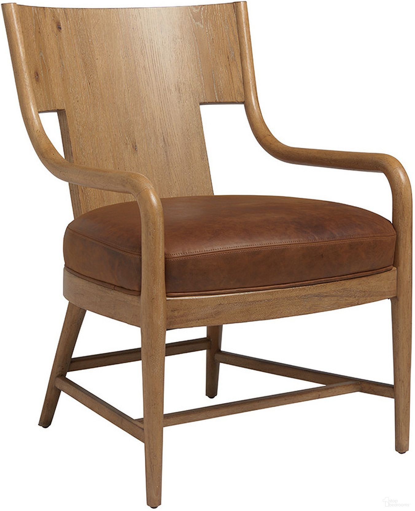 The appearance of Los Altos Radford Leather Chair In Newcastle designed by Tommy Bahama in the transitional interior design. This newcastle piece of furniture was selected by 1StopBedrooms from Los Altos Collection to add a touch of cosiness and style into your home. Sku: LL1837-11-40. Material: Leather.