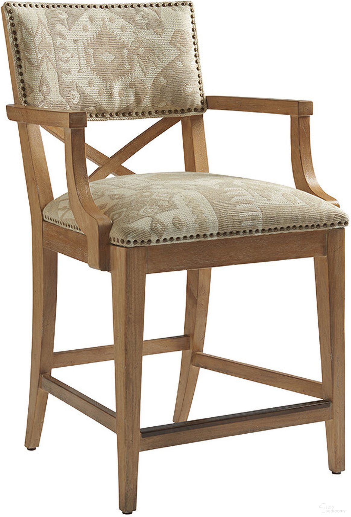 The appearance of Los Altos Sutherland Upholstered Counter Stool In Newcastle designed by Tommy Bahama in the traditional interior design. This newcastle piece of furniture was selected by 1StopBedrooms from Los Altos Collection to add a touch of cosiness and style into your home. Sku: 566-895-40. Material: Metal.