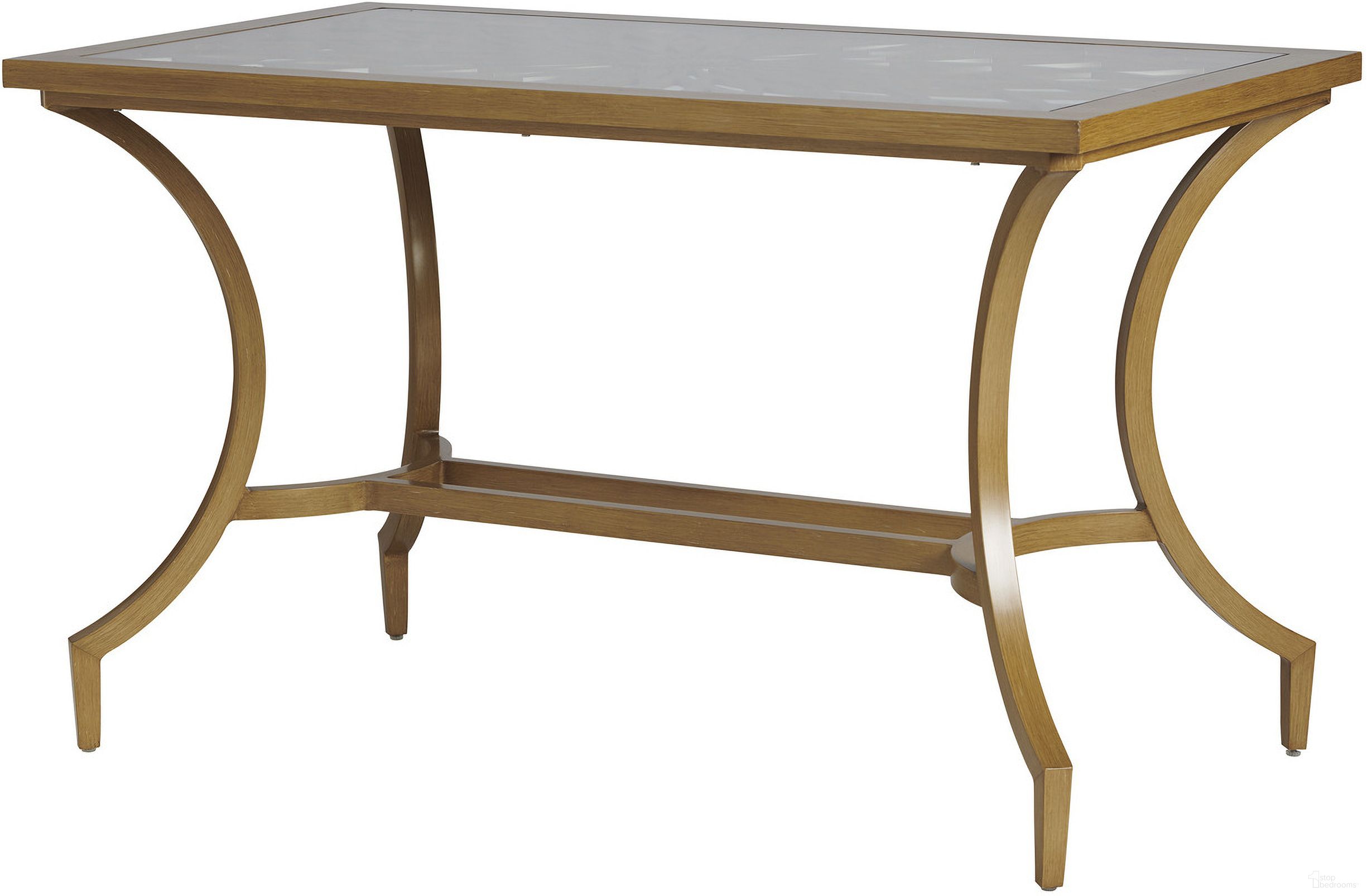 The appearance of Los Altos Valley View Bistro Table In Light Brown designed by Tommy Bahama in the transitional interior design. This light brown piece of furniture was selected by 1StopBedrooms from Los Altos Valley View Collection to add a touch of cosiness and style into your home. Sku: 3930-873. Material: Wood. Table Top Shape: Rectangular.