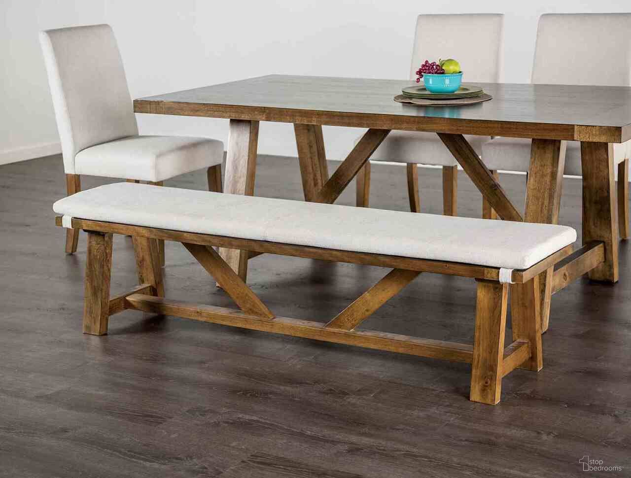 The appearance of Losone Bench with Cushion In Brown and White designed by Furniture of America in the rustic / southwestern interior design. This white and brown piece of furniture was selected by 1StopBedrooms from Losone Collection to add a touch of cosiness and style into your home. Sku: FM3422WH-BN. Material: Fabric.