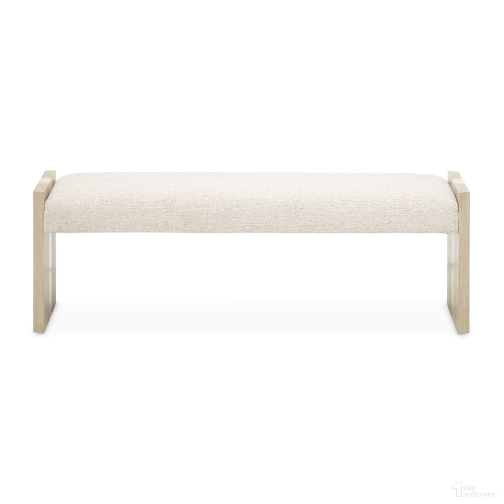 The appearance of Lotus Bay Bench In Sand designed by Michael Amini in the modern / contemporary interior design. This sand piece of furniture was selected by 1StopBedrooms from Lotus Bay Collection to add a touch of cosiness and style into your home. Sku: 9030904-138. Material: Solid Wood.