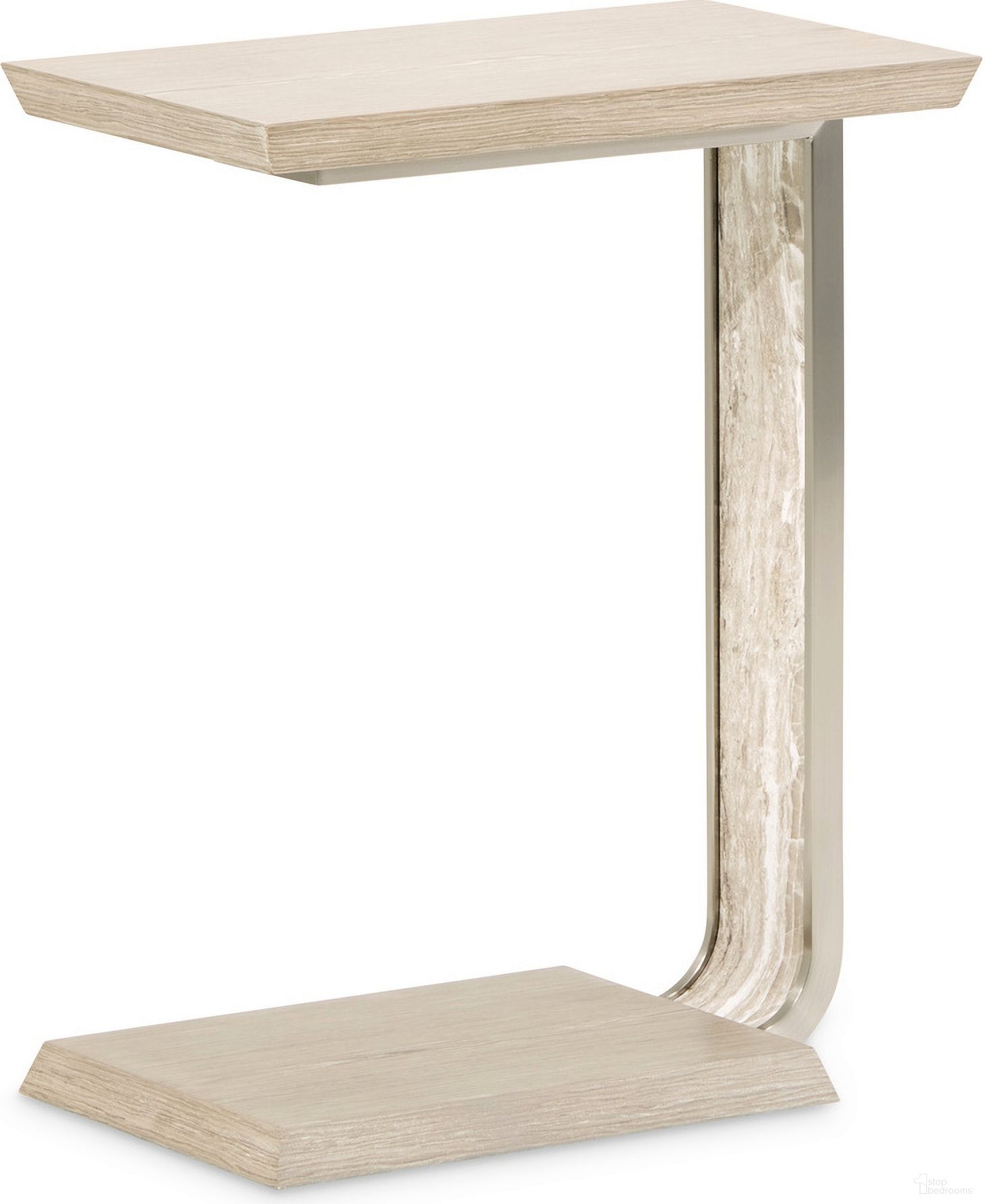 The appearance of Lotus Bay C-Shaped Accent Table In Sand designed by Michael Amini in the modern / contemporary interior design. This sand piece of furniture was selected by 1StopBedrooms from Lotus Bay Collection to add a touch of cosiness and style into your home. Sku: 9030224-138. Material: Solid Wood.