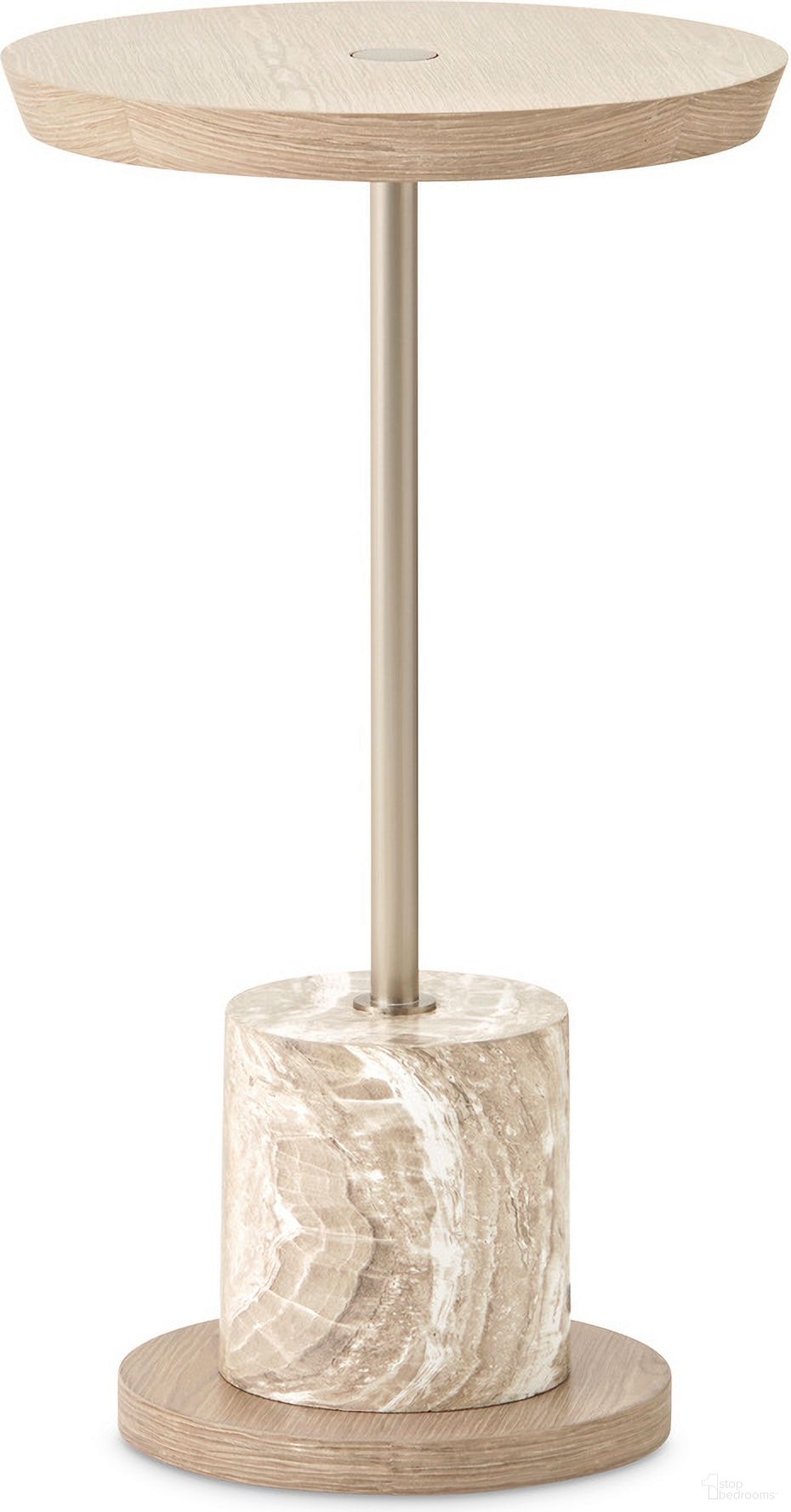 The appearance of Lotus Bay Chairside Table In Sand designed by Michael Amini in the modern / contemporary interior design. This sand piece of furniture was selected by 1StopBedrooms from Lotus Bay Collection to add a touch of cosiness and style into your home. Sku: 9030222-138. Material: Solid Wood.