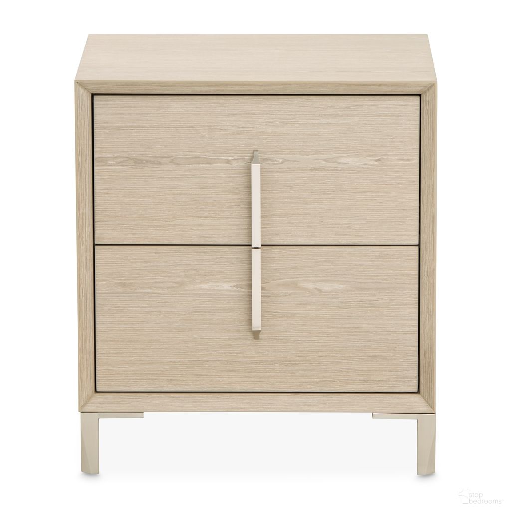 The appearance of Lotus Bay Small Nightstand In Sand designed by Michael Amini in the modern / contemporary interior design. This sand piece of furniture was selected by 1StopBedrooms from Lotus Bay Collection to add a touch of cosiness and style into your home. Sku: 9030040-138. Material: Solid Wood.