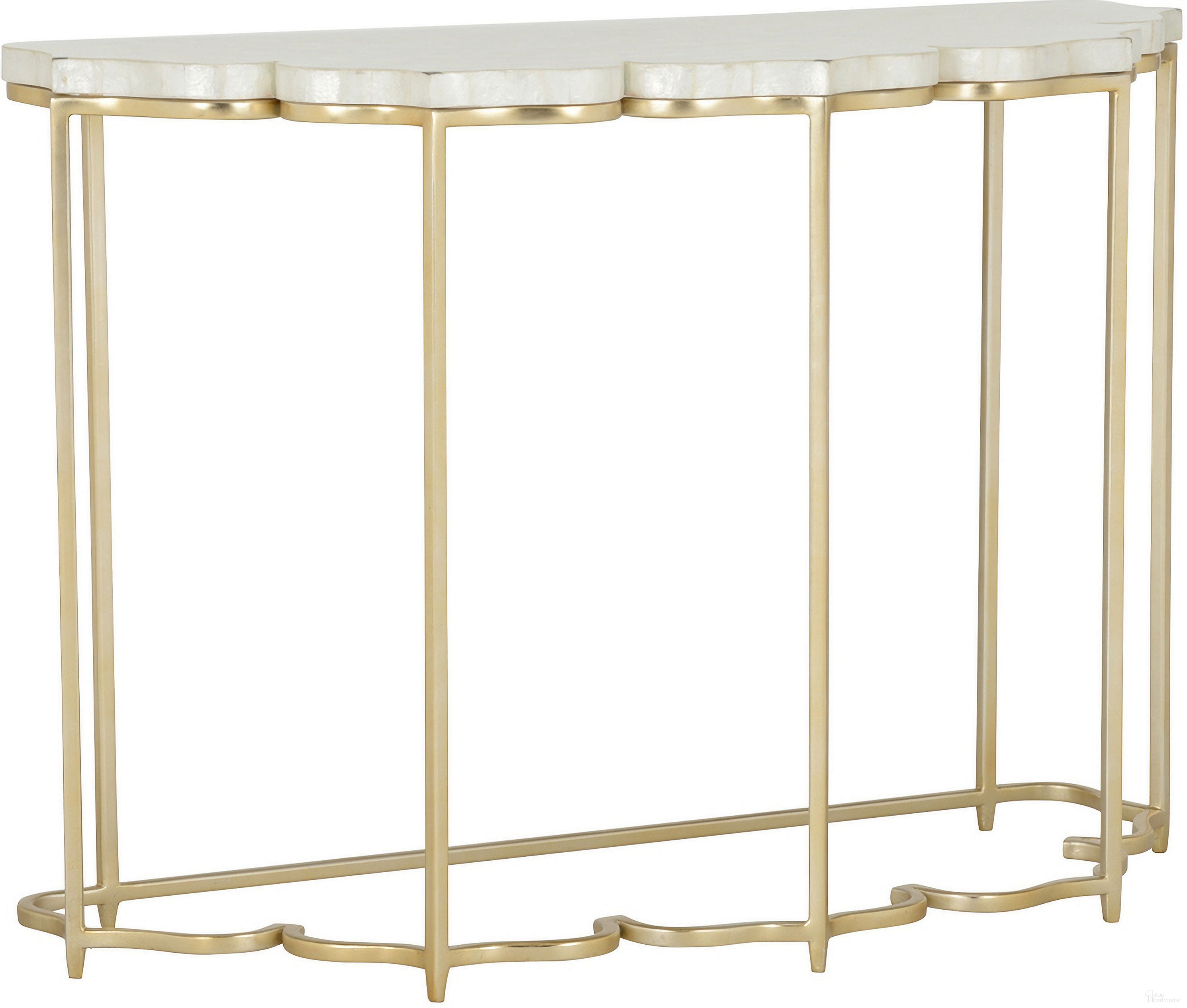 The appearance of Lotus Flower Console In Gold and White designed by Chelsea House in the modern / contemporary interior design. This gold/white piece of furniture was selected by 1StopBedrooms from Chelsea House Misc Collection to add a touch of cosiness and style into your home. Sku: 385918. Material: Metal.