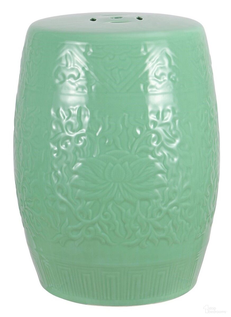 The appearance of Lotus Light Green Garden Stool designed by Safavieh in the traditional interior design. This light green piece of furniture was selected by 1StopBedrooms from Lotus Collection to add a touch of cosiness and style into your home. Sku: ACS4502A. Material: Ceramic.