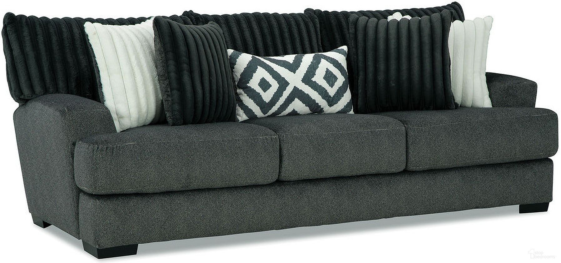 The appearance of Loughlin Sofa In Gun Metal designed by Furniture of America in the transitional interior design. This gun metal piece of furniture was selected by 1StopBedrooms from Loughlin Collection to add a touch of cosiness and style into your home. Sku: SM5195-SF. Material: Chenille.