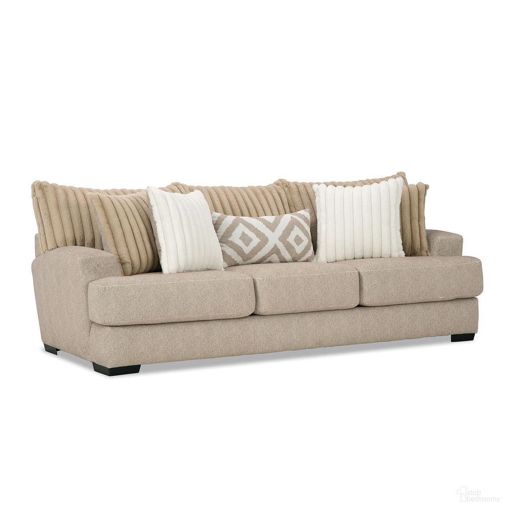 The appearance of Loughlin Sofa In Light Brown designed by Furniture of America in the transitional interior design. This light brown piece of furniture was selected by 1StopBedrooms from Loughlin Collection to add a touch of cosiness and style into your home. Sku: SM5193-SF. Material: Chenille.