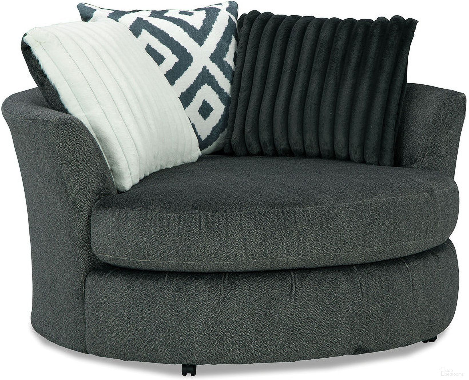 The appearance of Loughlin Swivel Chair In Gun Metal designed by Furniture of America in the transitional interior design. This gun metal piece of furniture was selected by 1StopBedrooms from Loughlin Collection to add a touch of cosiness and style into your home. Sku: SM5195-CH-SW. Material: Chenille.