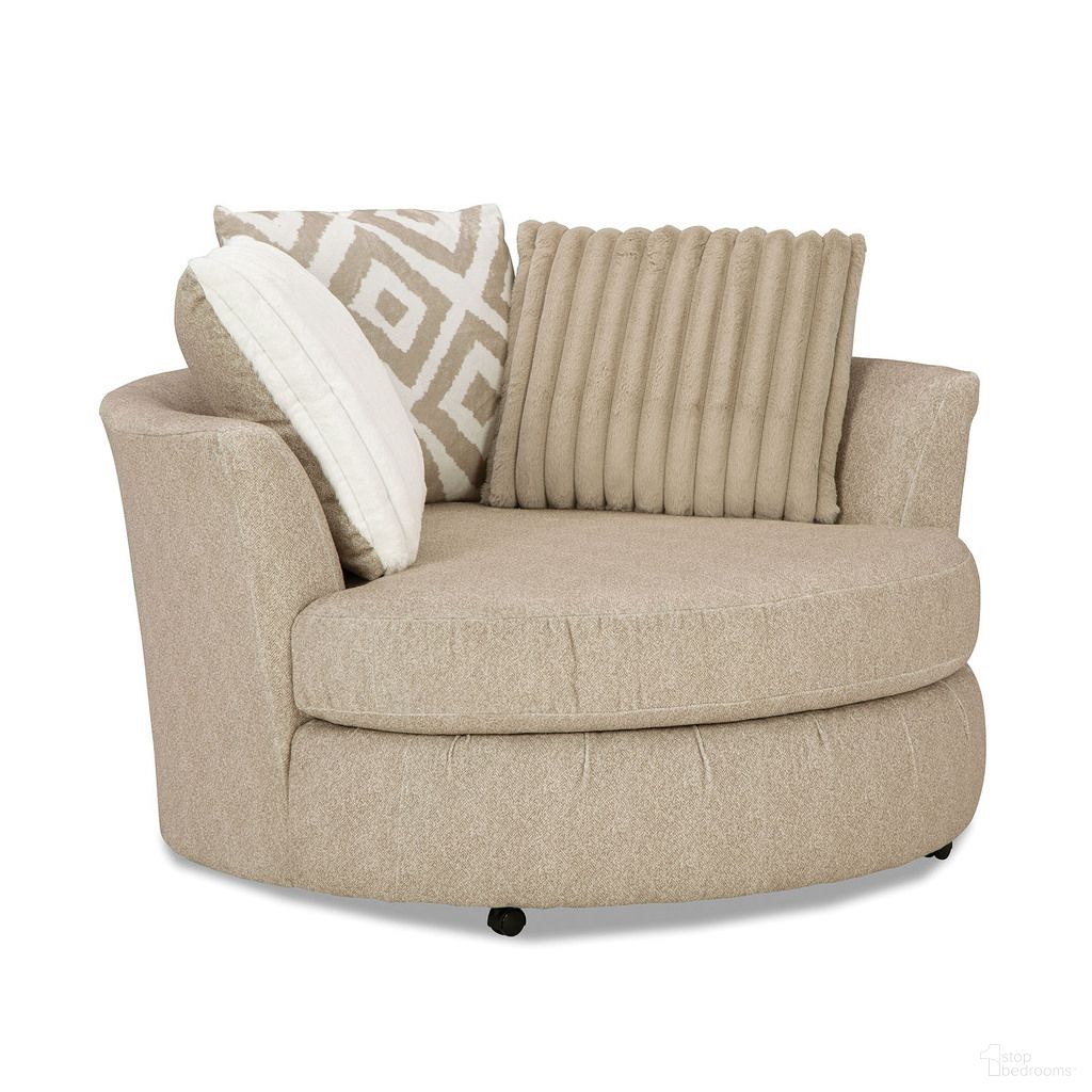 The appearance of Loughlin Swivel Chair In Light Brown designed by Furniture of America in the transitional interior design. This light brown piece of furniture was selected by 1StopBedrooms from Loughlin Collection to add a touch of cosiness and style into your home. Sku: SM5193-CH-SW. Material: Chenille.