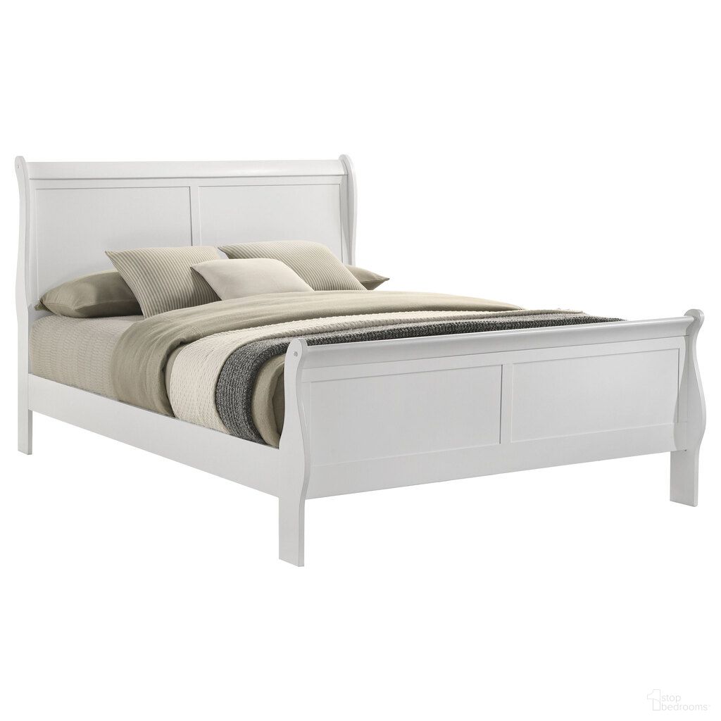 Louis Philippe 47 Inch Full Sleigh Panel Bed In White