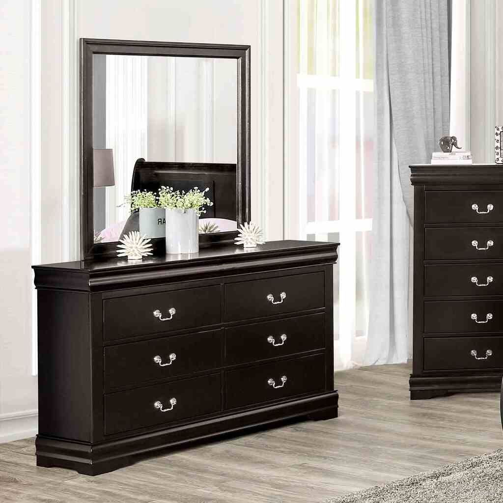 The appearance of Louis Philippe Dresser In Dark Cherry designed by Furniture of America in the transitional interior design. This dark cherry piece of furniture was selected by 1StopBedrooms from Louis Philippe Collection to add a touch of cosiness and style into your home. Sku: FM7866CH-D. Material: Solid Wood.