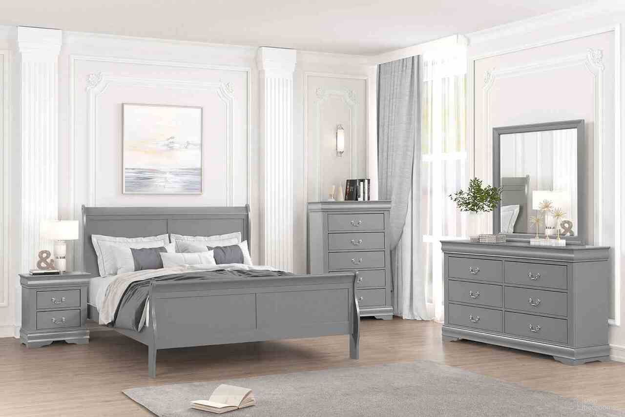 Louis Philippe Full Bed In Gray