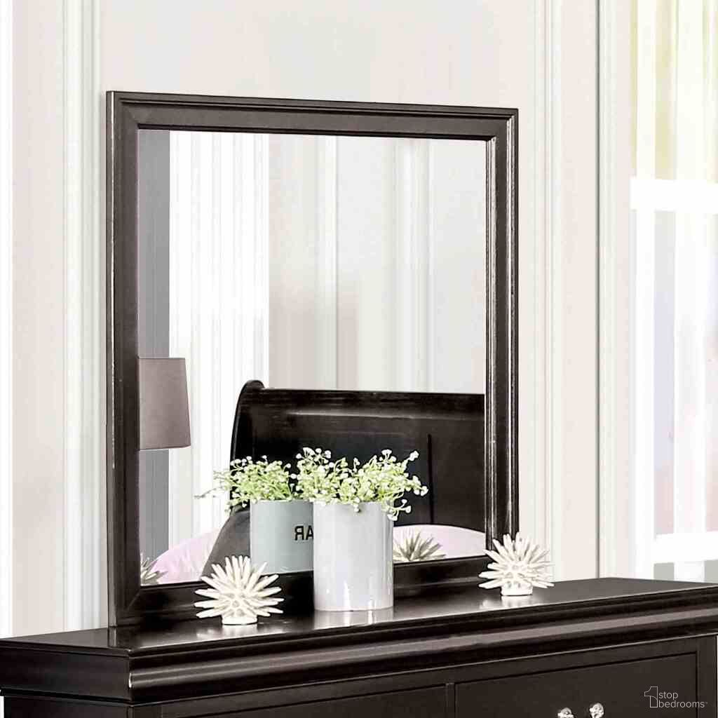 The appearance of Louis Philippe Mirror In Dark Cherry designed by Furniture of America in the transitional interior design. This dark cherry piece of furniture was selected by 1StopBedrooms from Louis Philippe Collection to add a touch of cosiness and style into your home. Sku: FM7866CH-M. Material: Solid Wood.